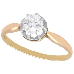 Antique 1920s Diamond Gold Solitaire Engagement Ring