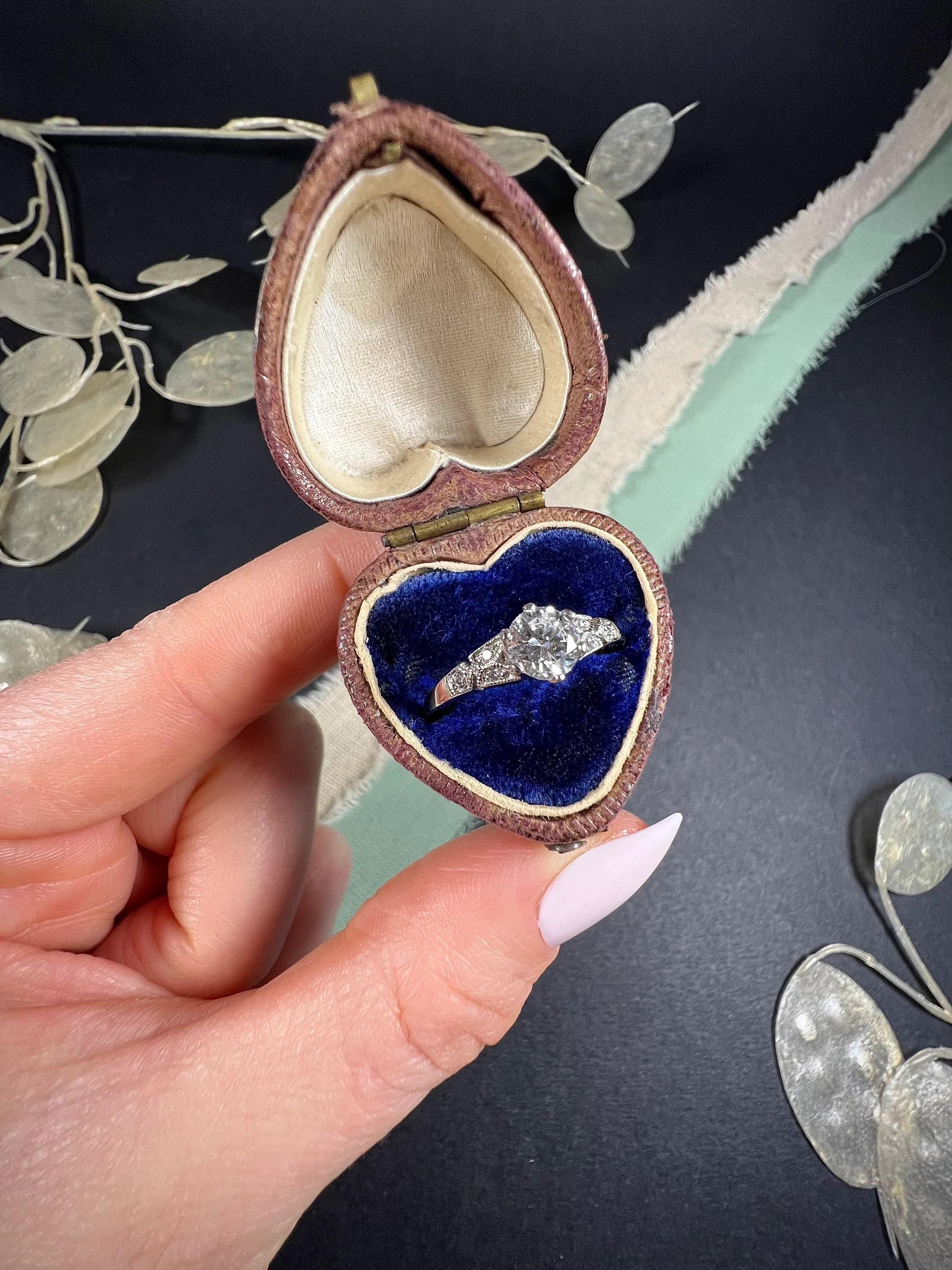 Antique 1920’s Diamond, in Platinum Engagement Ring Mount 0.50 Carat For Sale 5