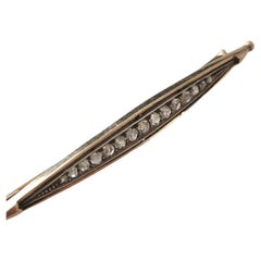 Antique 1920s Diamond Russian Gold Brooch
