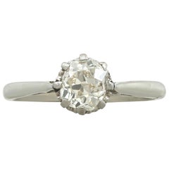 Vintage 1920s Diamond White Gold Platinum Set Engagement Ring