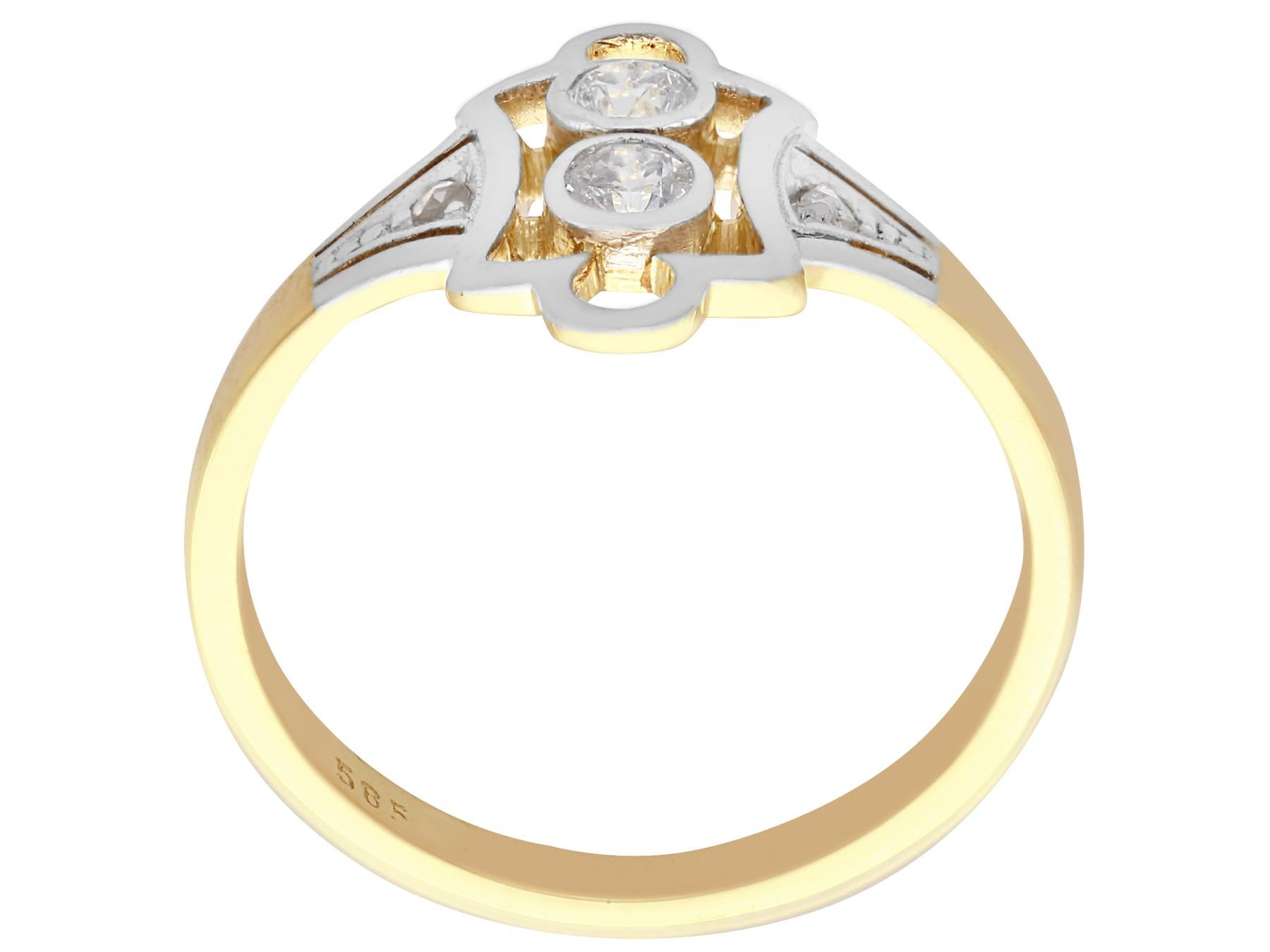 Women's Antique 1920s Diamond Yellow Gold Cocktail Ring For Sale