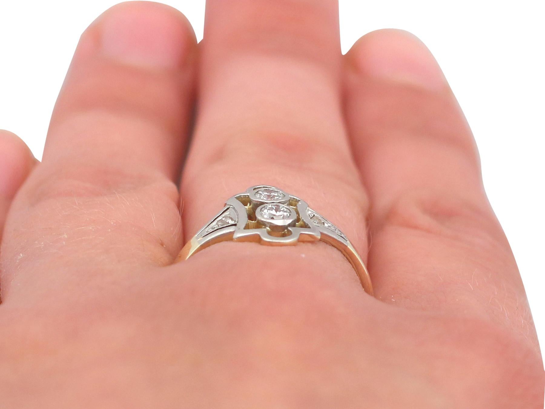 Antique 1920s Diamond Yellow Gold Cocktail Ring For Sale 3