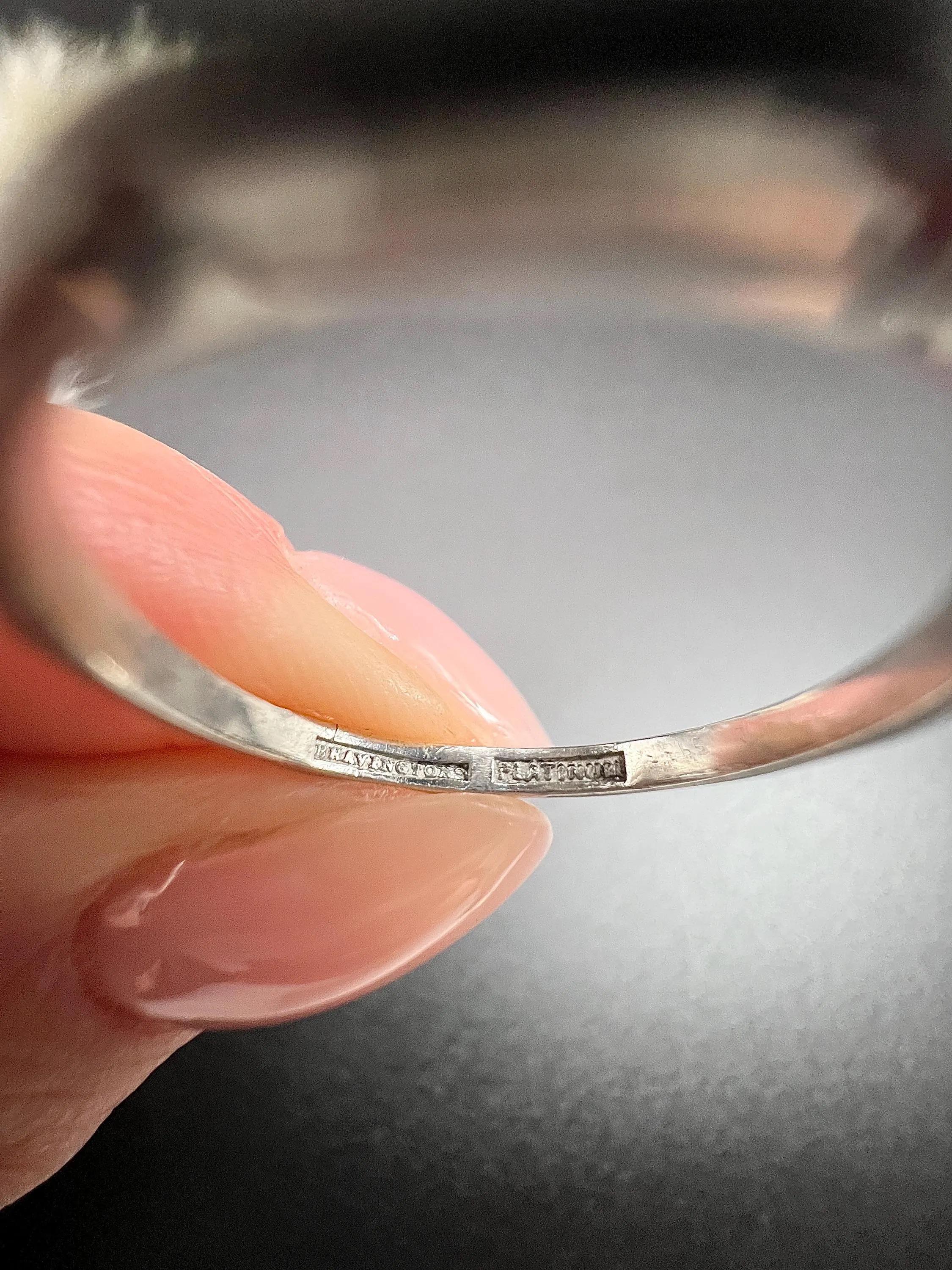 Women's or Men's Antique 1920s, Dodecagon Platinum Band Ring