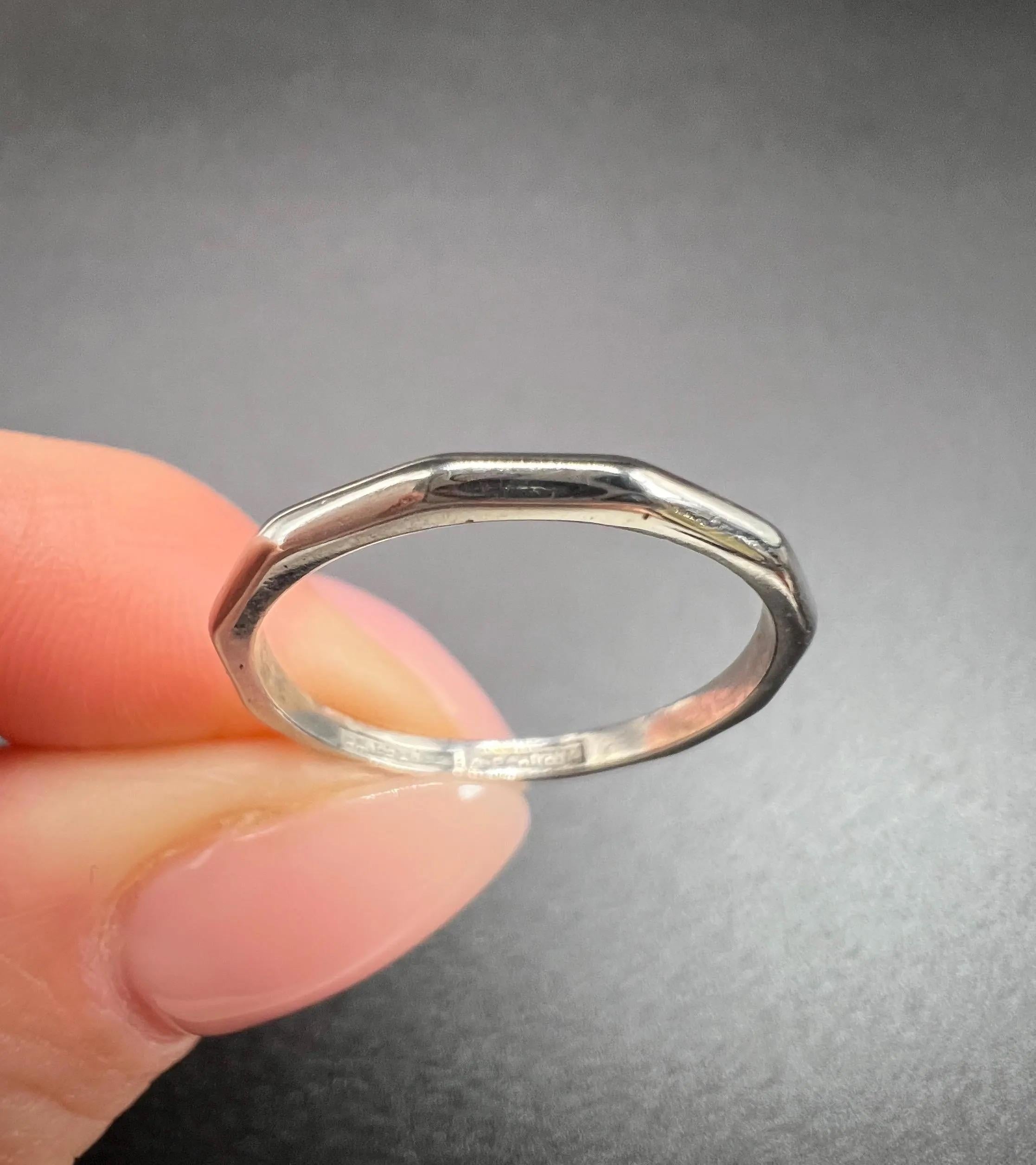 Antique 1920s, Dodecagon Platinum Band Ring 1