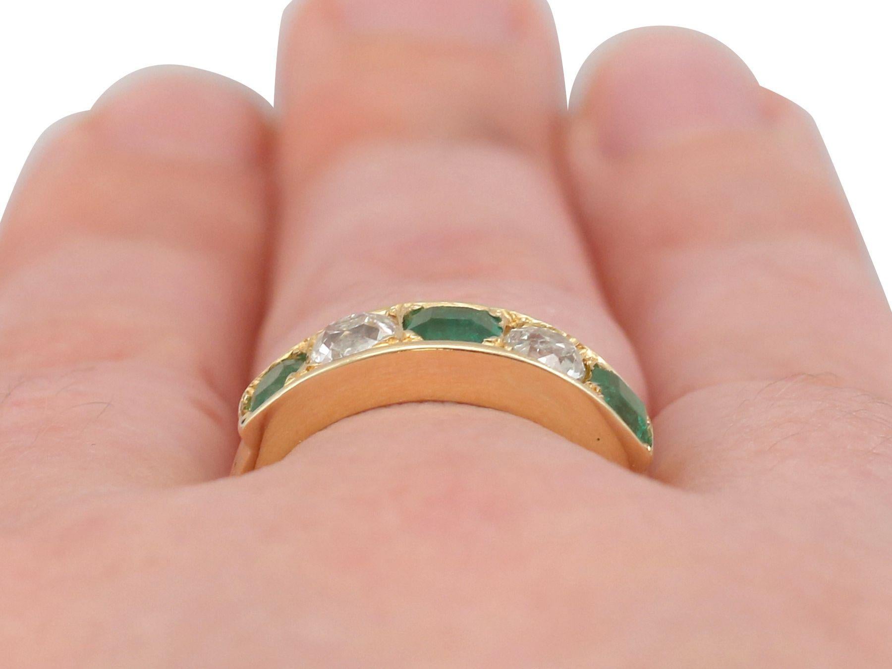 Antique 1920s Emerald and Diamond Yellow Gold Ring 4