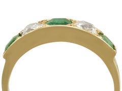 Antique 1920s Emerald and Diamond Yellow Gold Ring