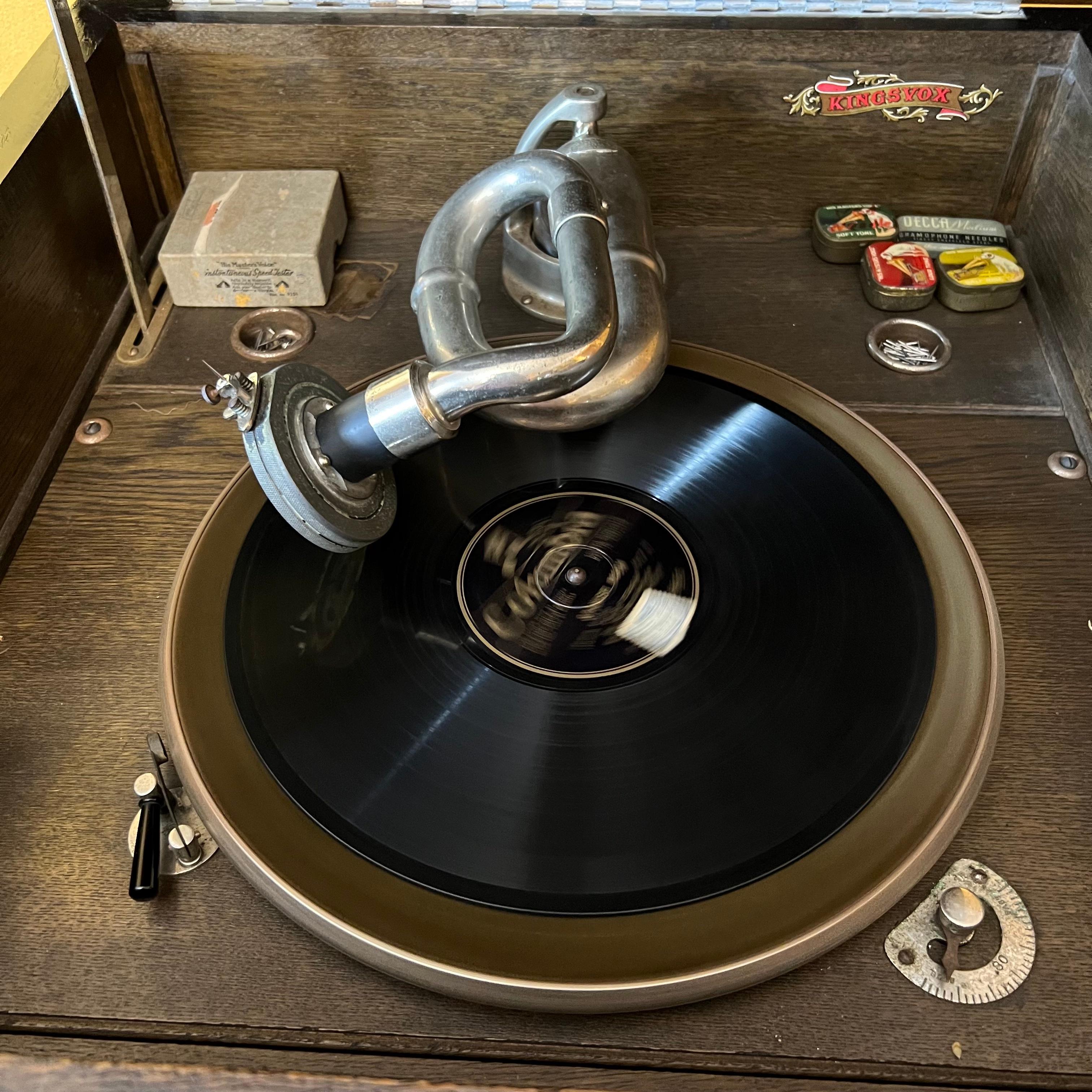 Oak Antique 1920s Enclosed Gramophone For Sale
