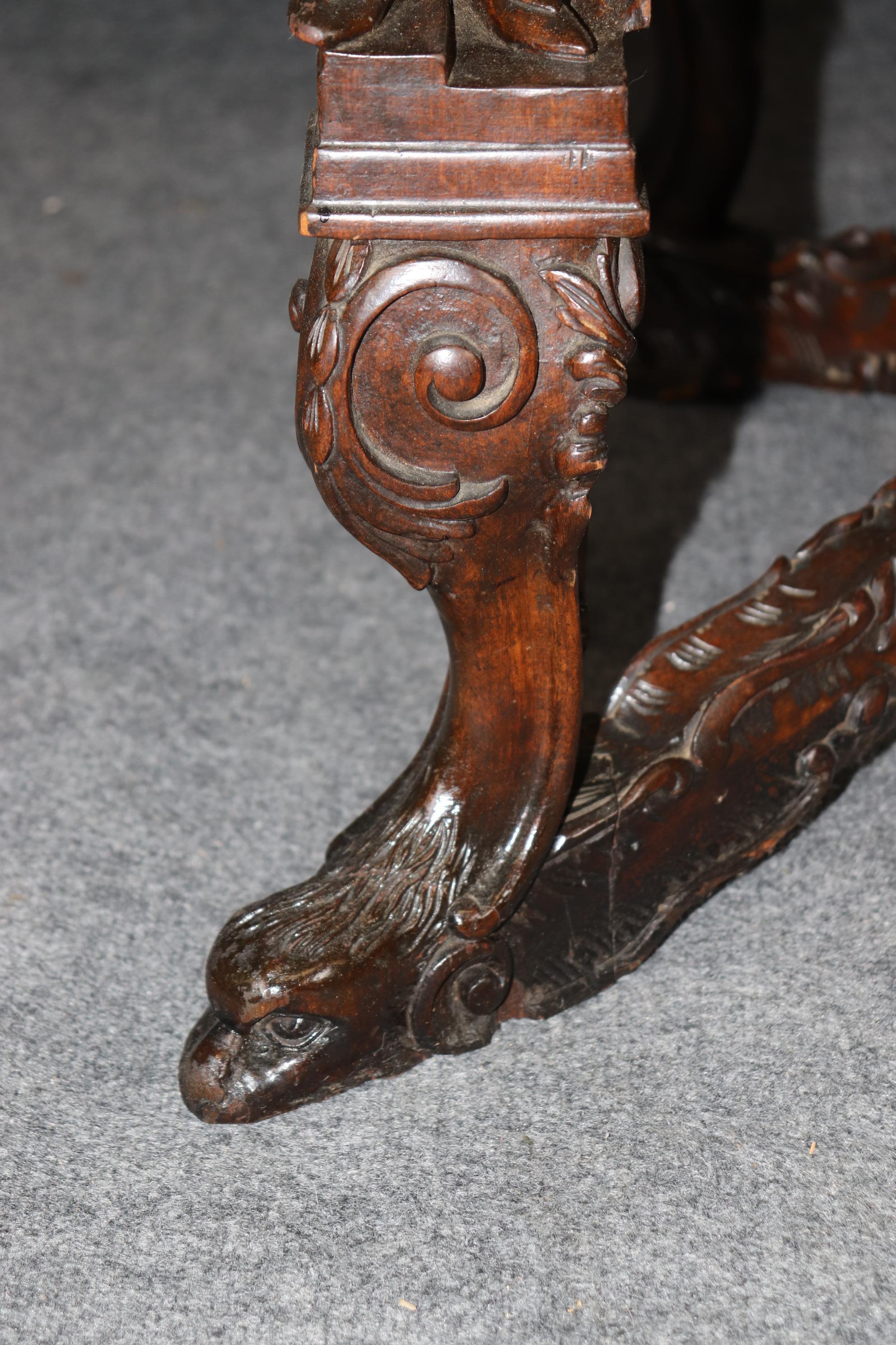 Antique 1920s era Figural Carved Mahogany Throne Chair Manner Andrea Brustolon 4