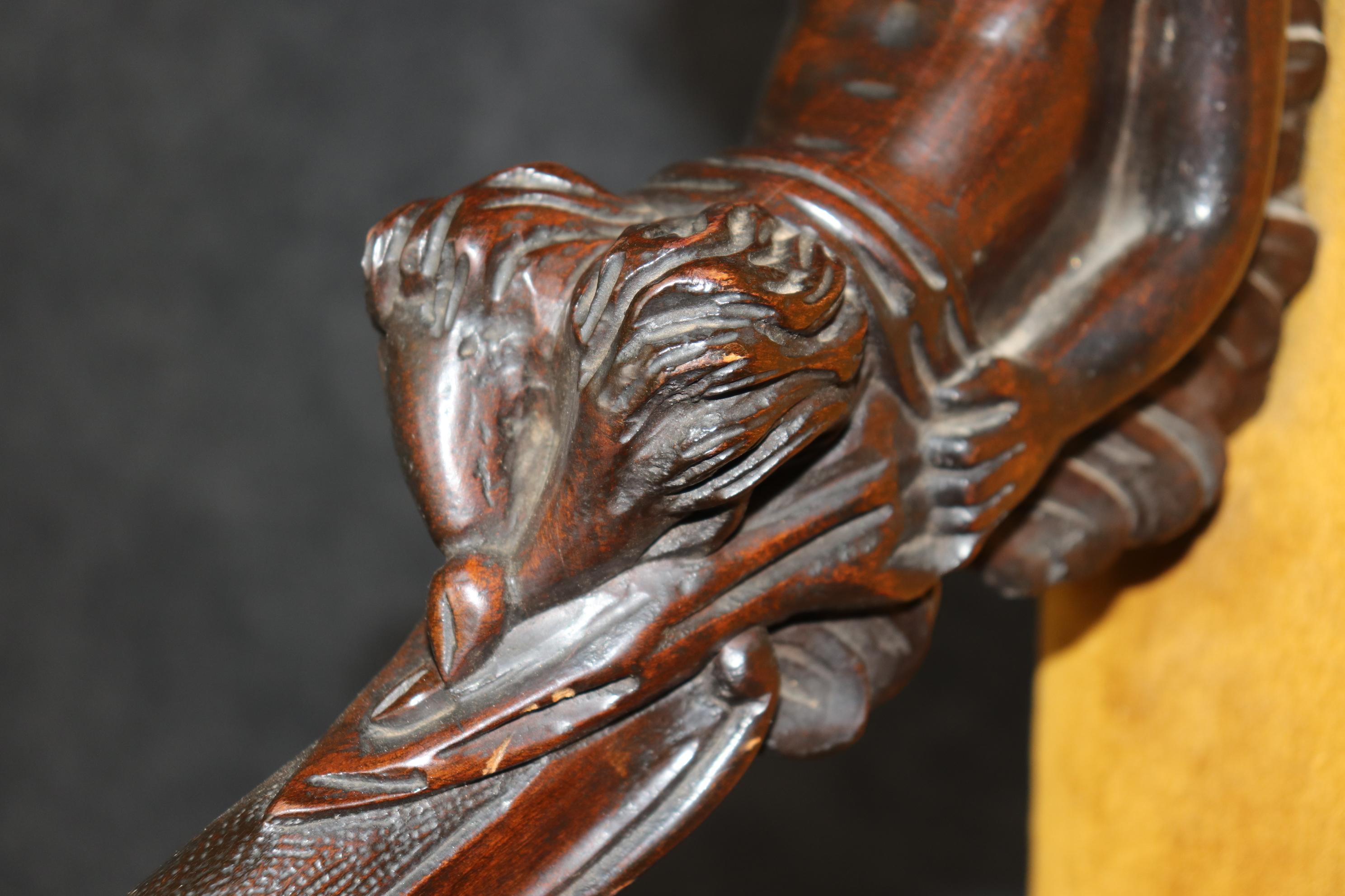 Antique 1920s era Figural Carved Mahogany Throne Chair Manner Andrea Brustolon 8