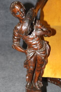 Antiguo 1920s era Figural Tallado Caoba Trono Silla Manner Andrea Brustolon