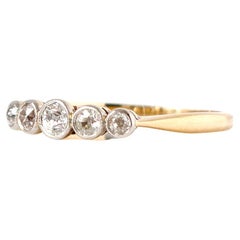 Antique 1920s Five Stone 18ct Gold Platinum 0.25ct Diamond Ring