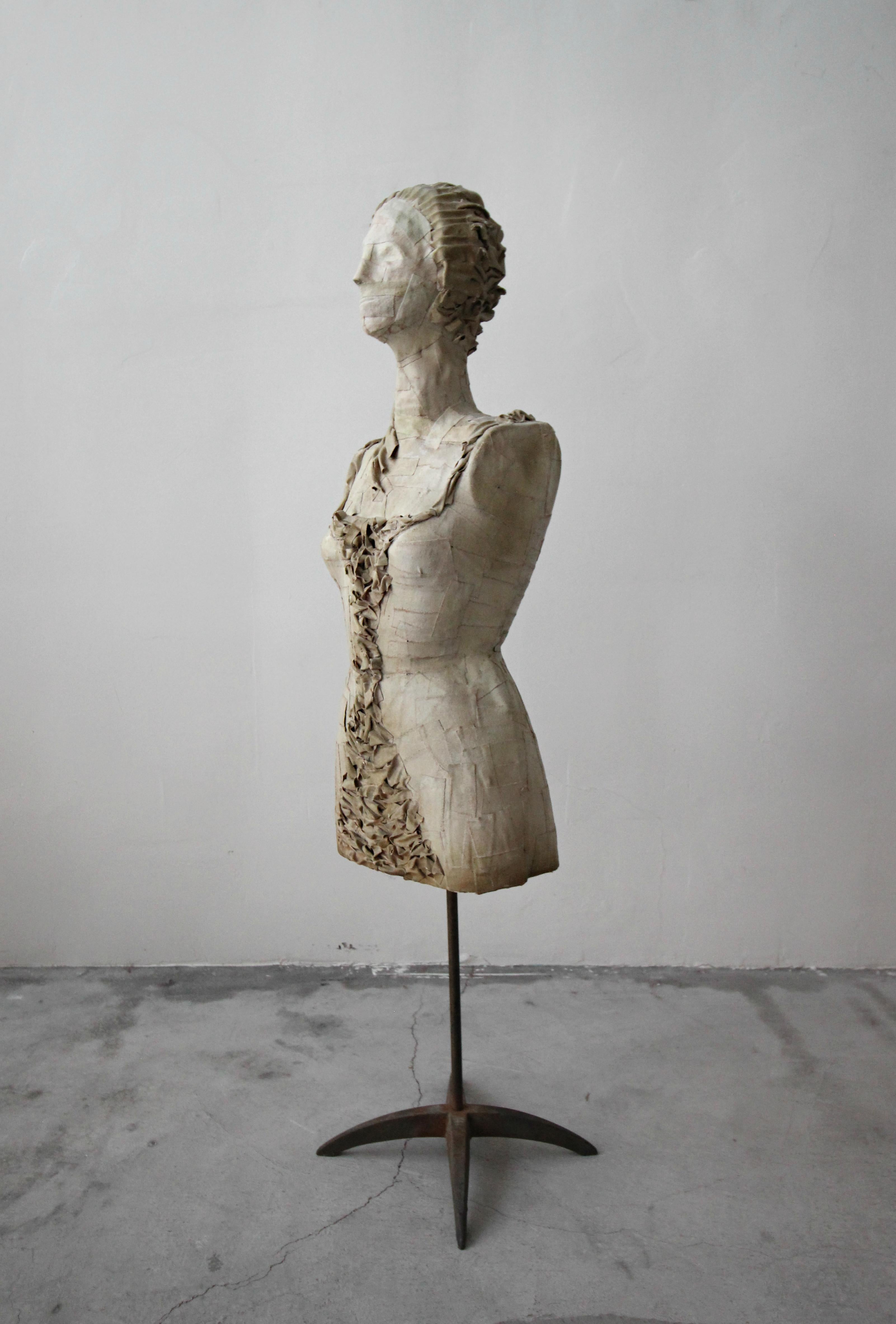 INCREDIBLE.  I use that word to describe only the befitting, and this piece truly is.  Currently a piece in our personal collection, this female mannequin style bust on stand was purchased from the original owner's estate.  The bust was a project of