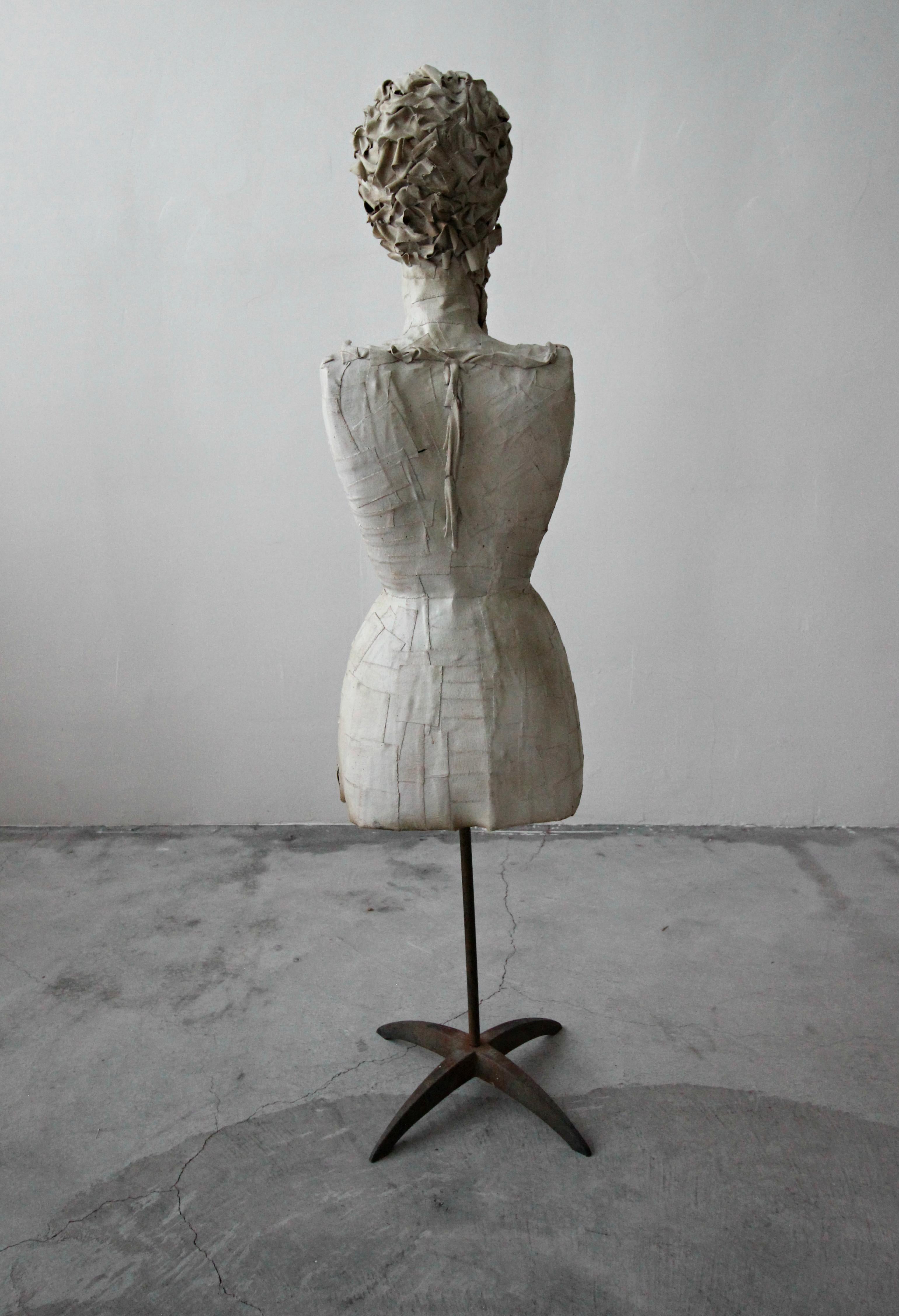 Minimalist Antique 1920's French Female Art Bust Mannequin For Sale