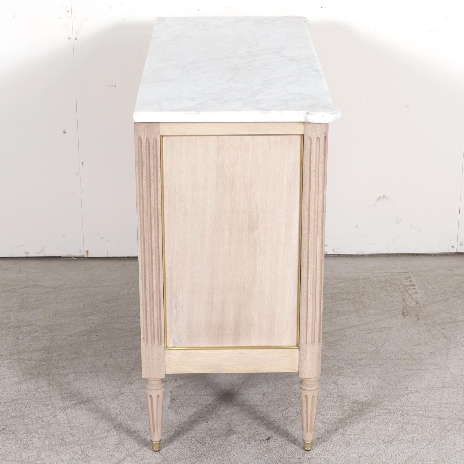 Antique 1920s French Louis XVI Style Bleached Mahogany Commode with Marble Top 12