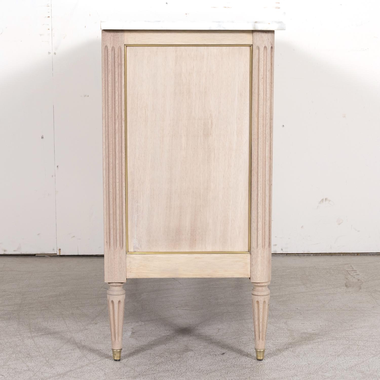Antique 1920s French Louis XVI Style Bleached Mahogany Commode with Marble Top 13