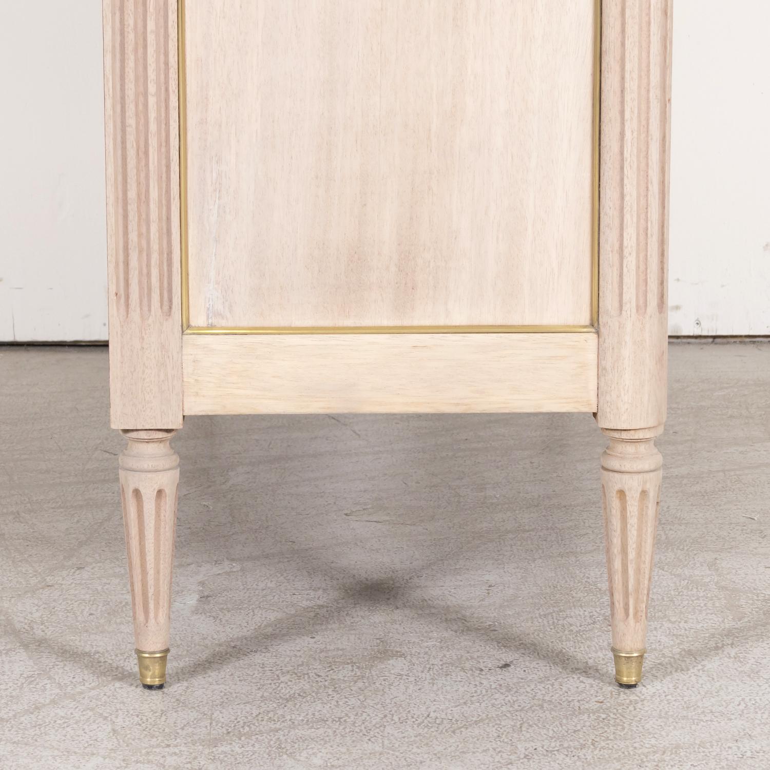 Antique 1920s French Louis XVI Style Bleached Mahogany Commode with Marble Top 14