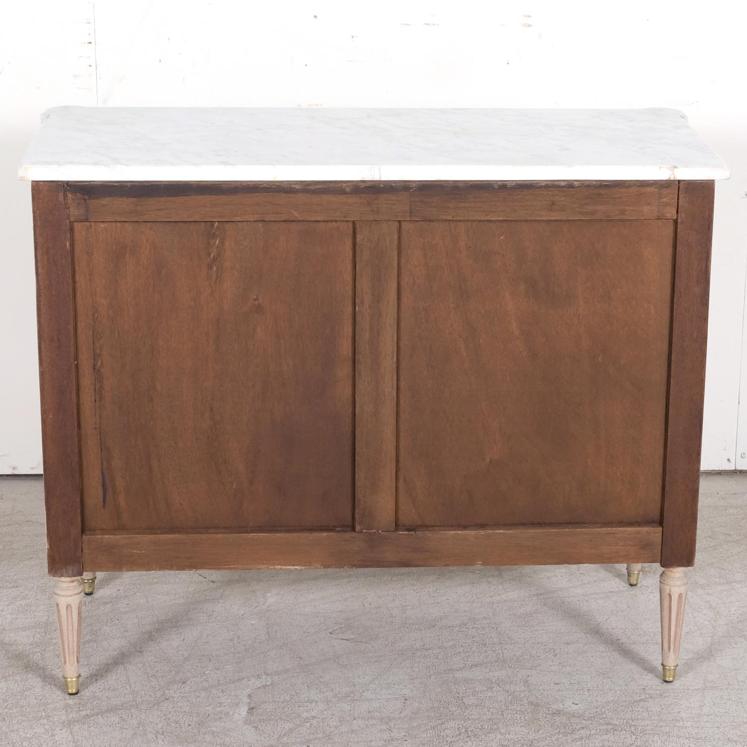 Antique 1920s French Louis XVI Style Bleached Mahogany Commode with Marble Top 15