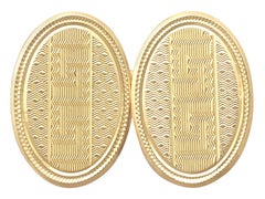 1920s Gentlemans 18k Yellow Gold Oval Cufflinks