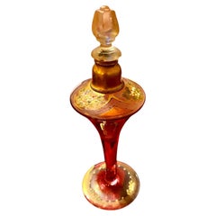 Antique 1920’s Glass And Enamel Perfume Bottle