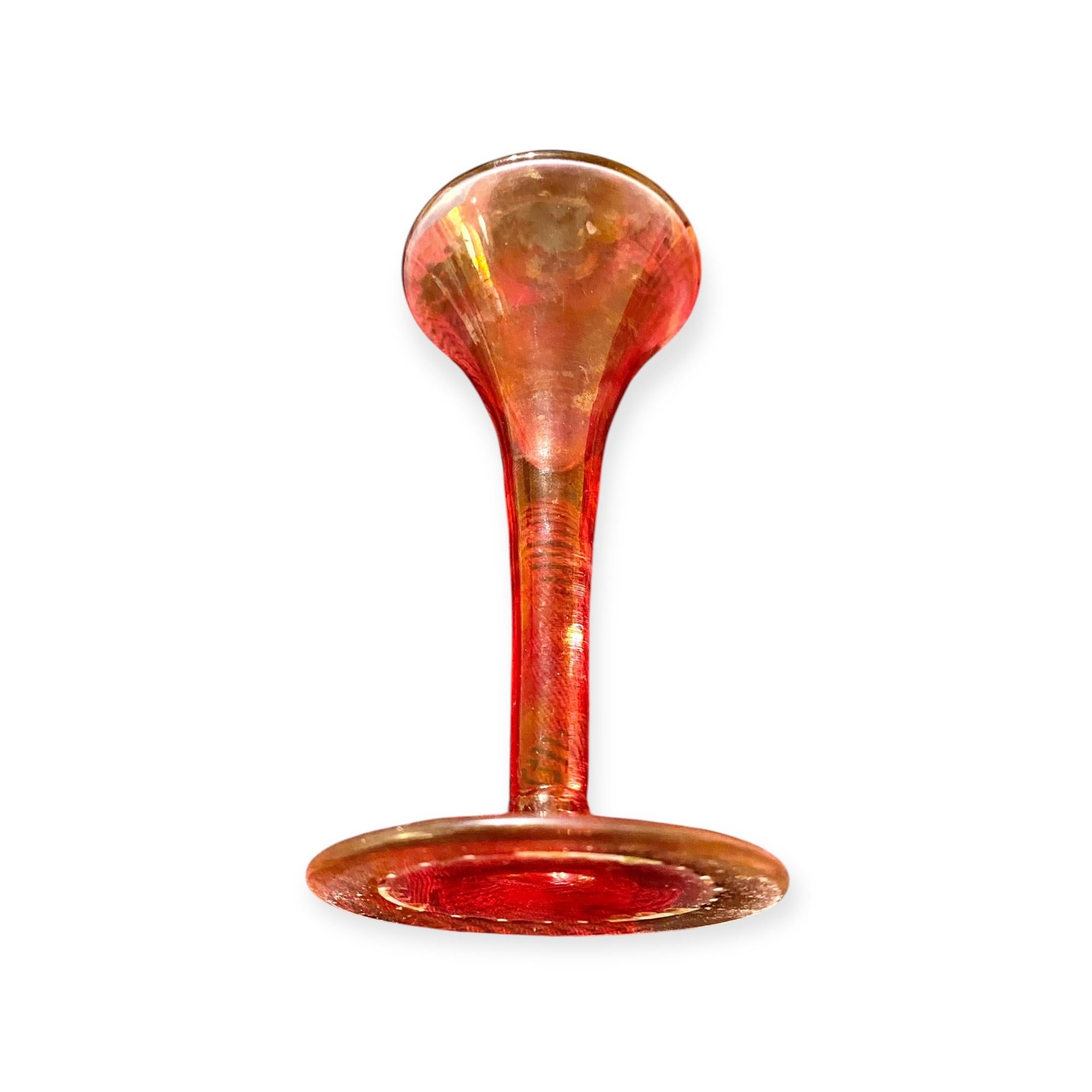 Czech Antique 1920’s Glass And Enamel Perfume Bottle