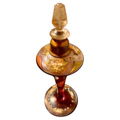 Antique 1920’s Glass And Enamel Perfume Bottle