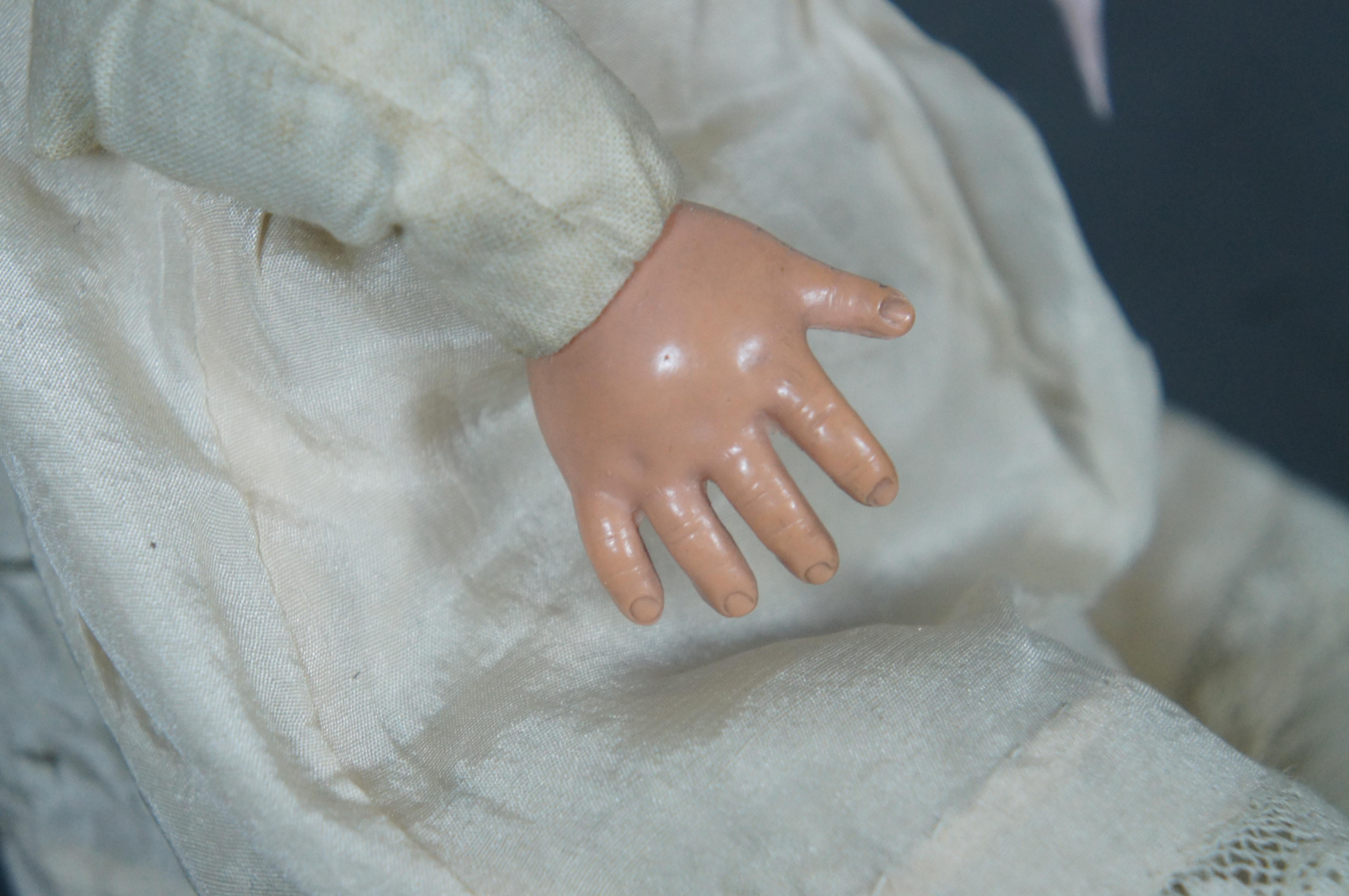 Early 20th Century Antique 1920s Grace Storey Putnam Bye-Lo Baby Bisque Celluloid Cloth Baby Doll