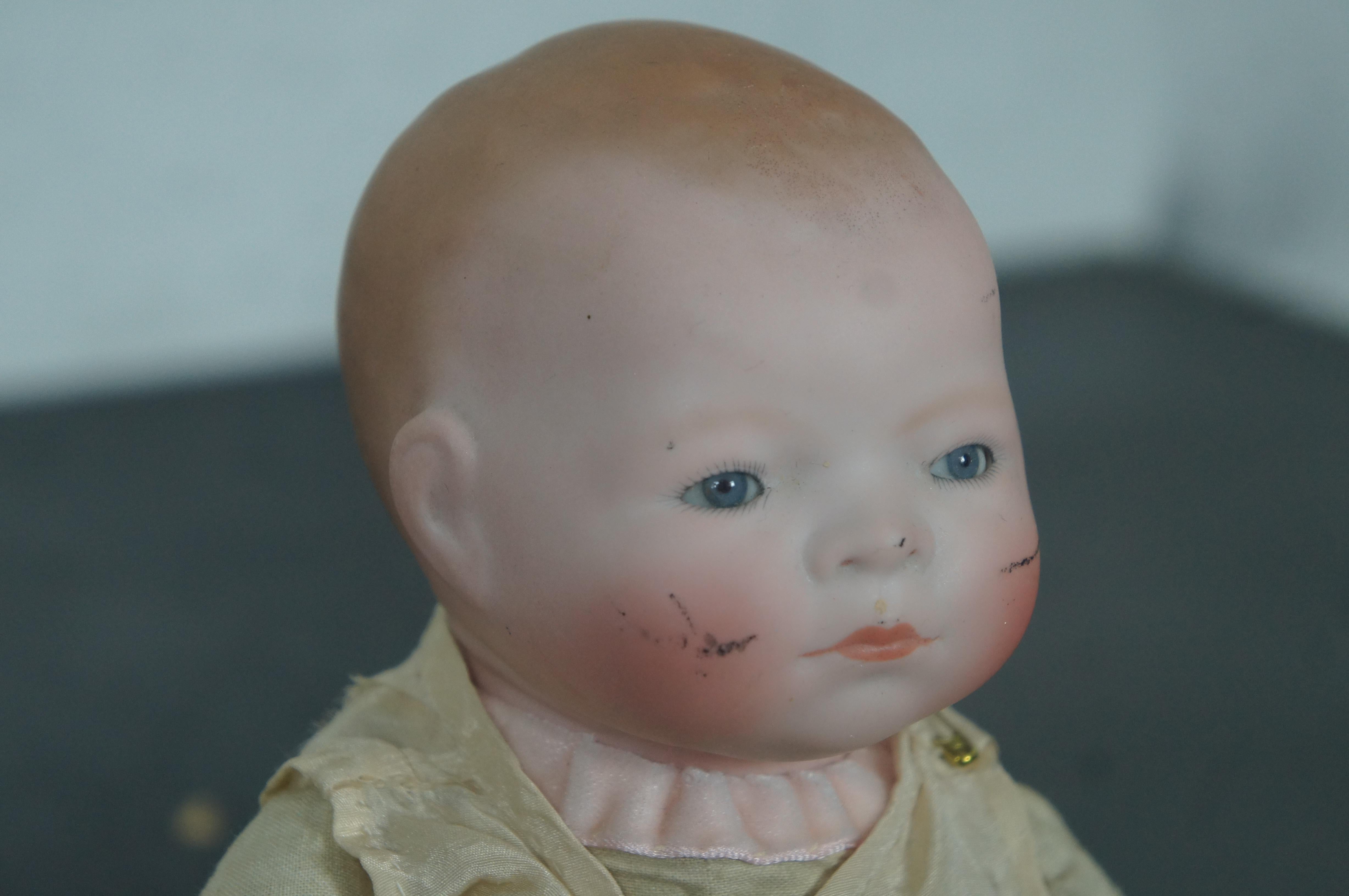 Ceramic Antique 1920s Grace Storey Putnam Bye-Lo Baby Bisque Celluloid Cloth Baby Doll