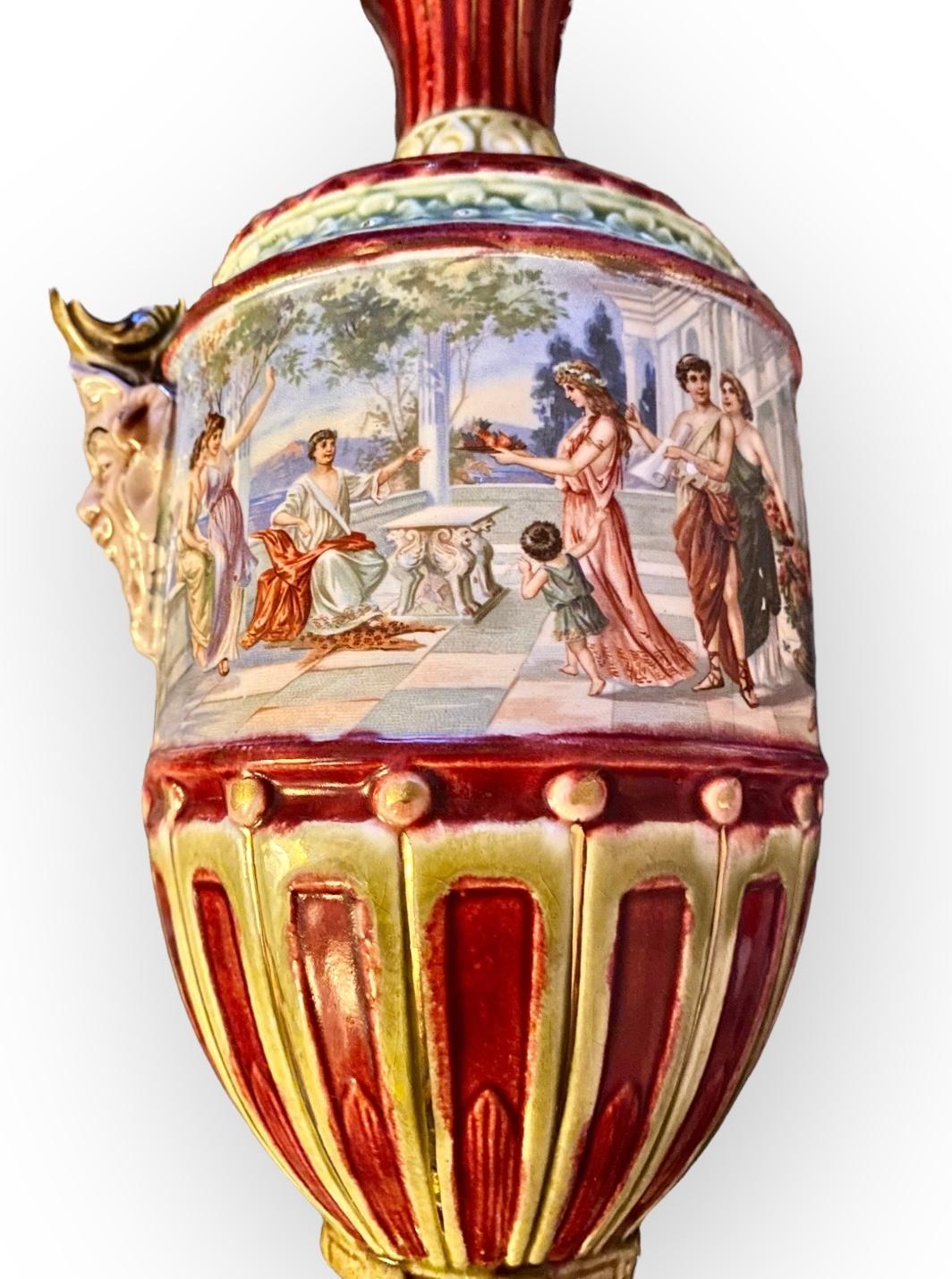 Antique 1920’s Grand Tour Italian Venice Majolica Vase For Sale 7