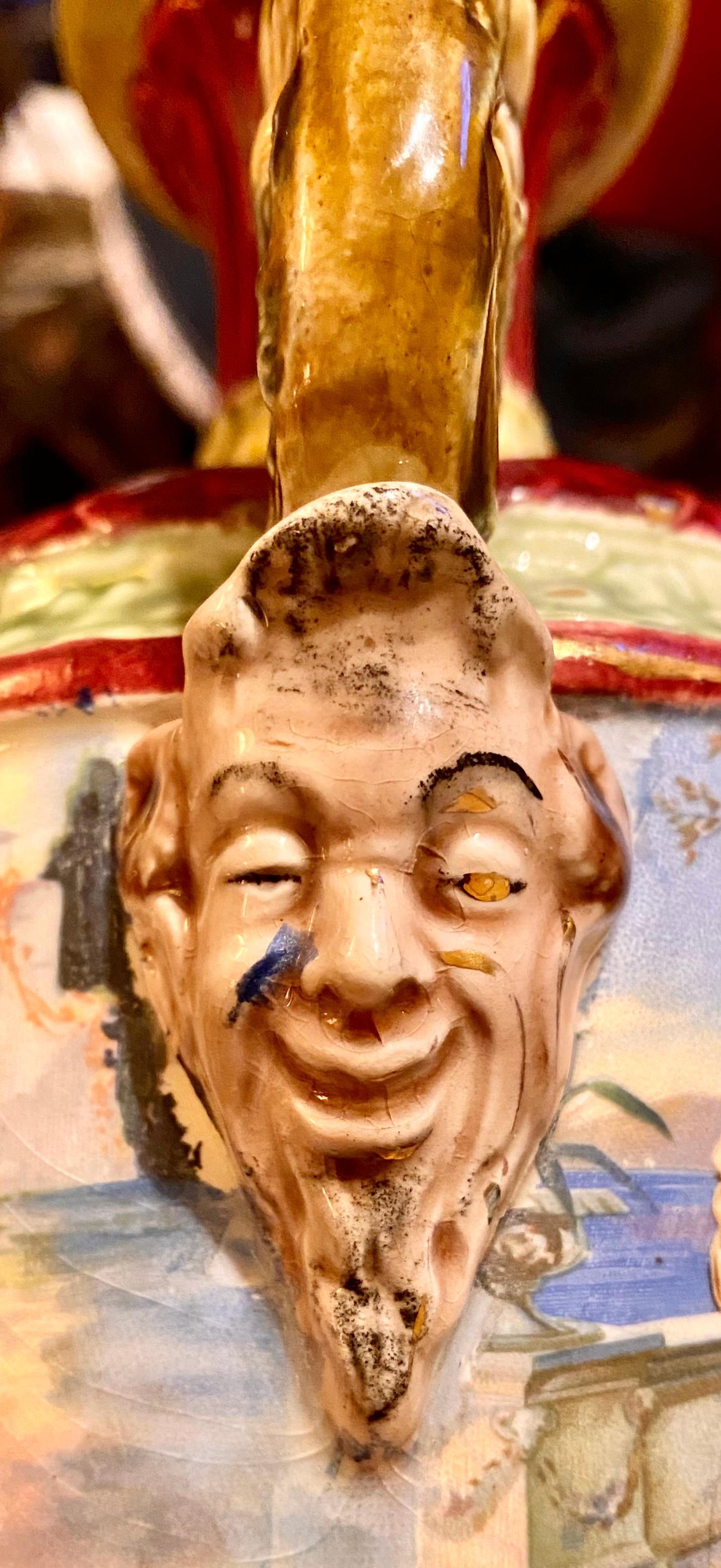 Antique 1920’s Grand Tour Italian Venice Majolica Vase For Sale 8