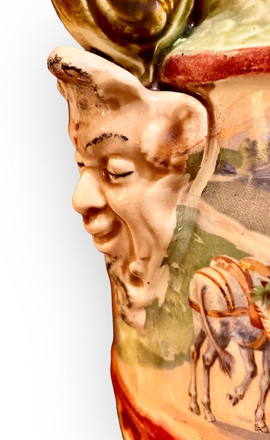 Antique 1920’s Grand Tour Italian Venice Majolica Vase In Good Condition For Sale In New Orleans, LA