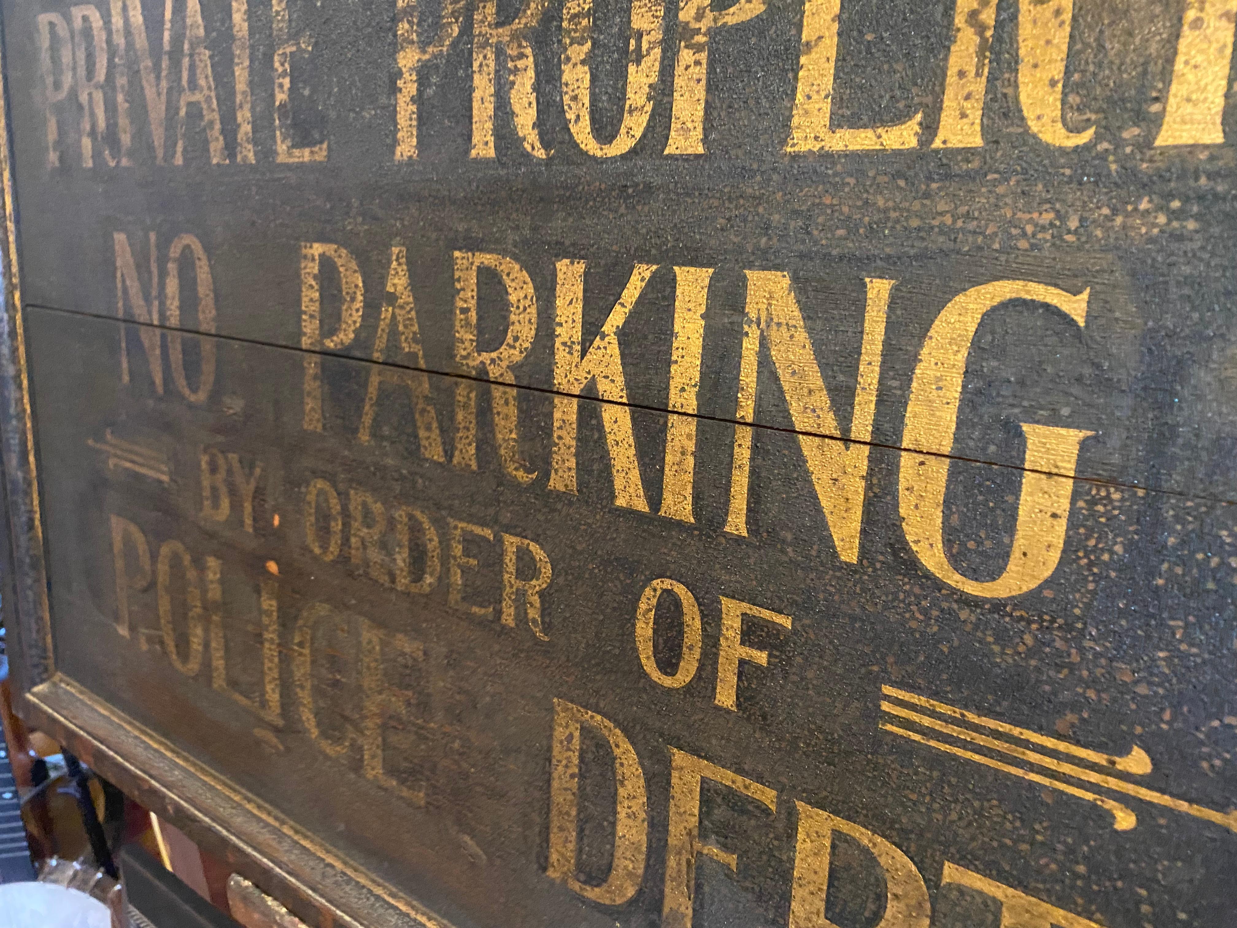 Antique 1920's hand painted gold leaf and Smalt Sign 