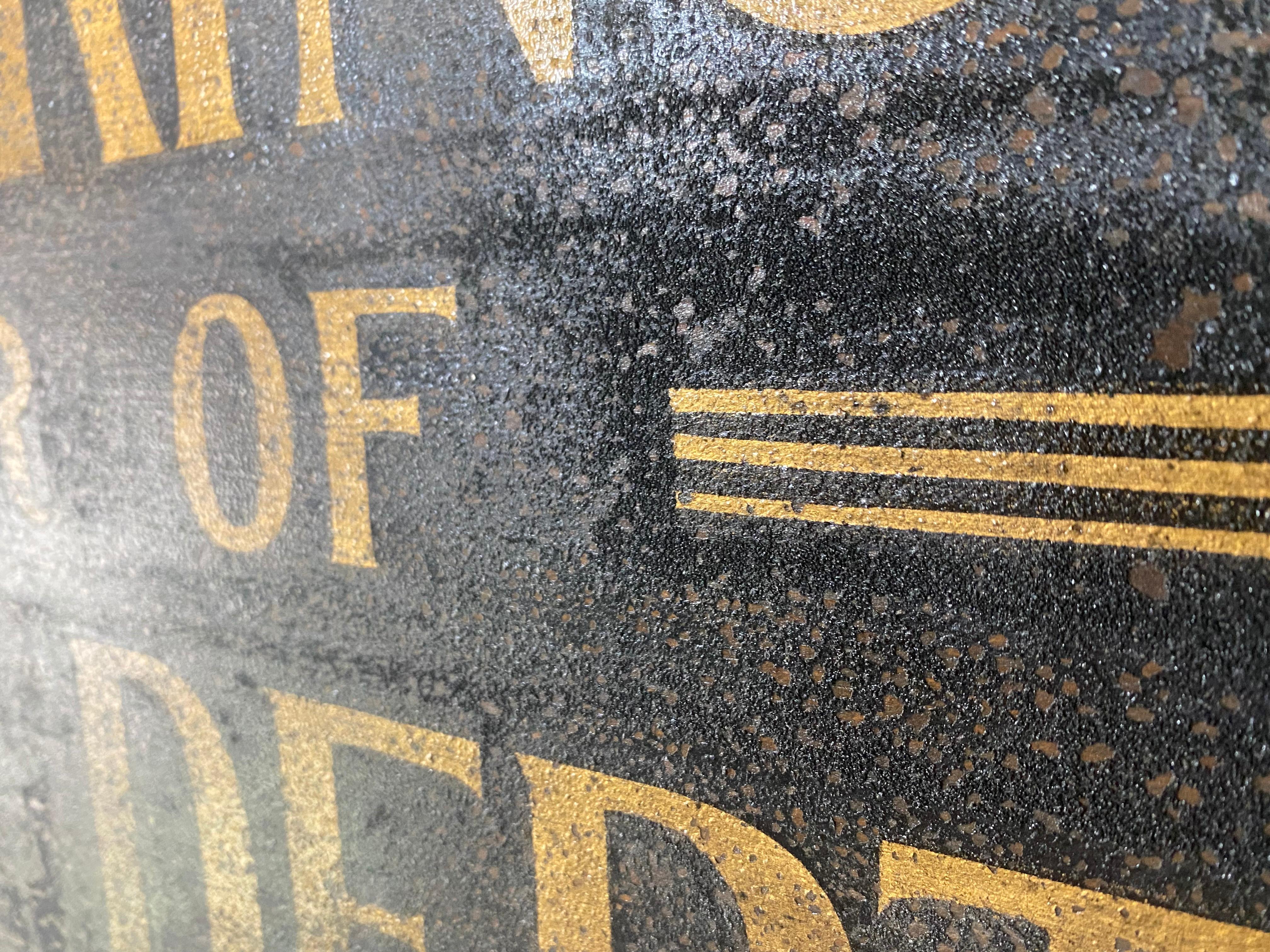American Antique 1920's Hand Painted Gold Leaf and Smalt 