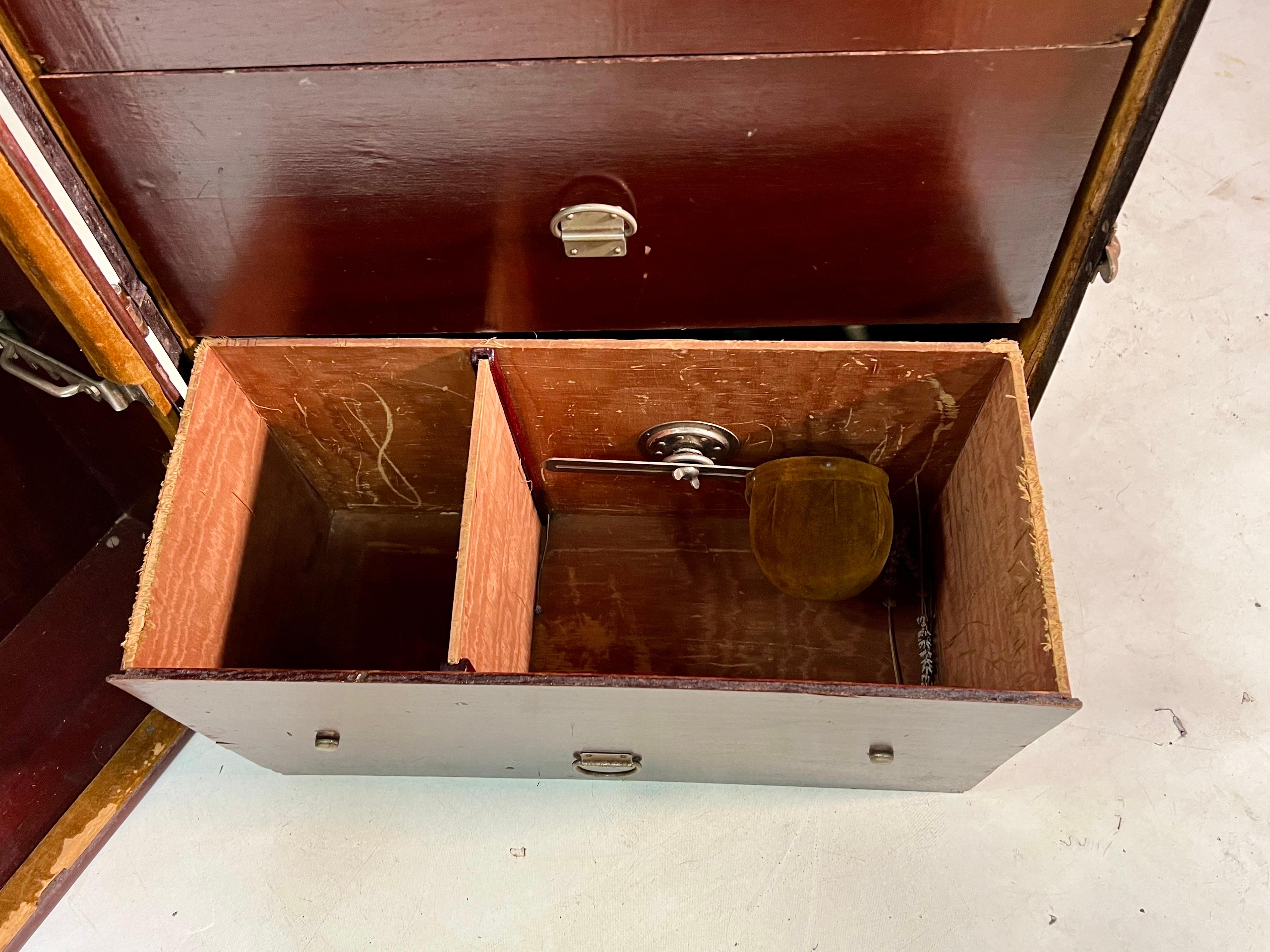 Antique 1920s Henry Likly Standing Wardrobe Steamer Trunk For Sale 7