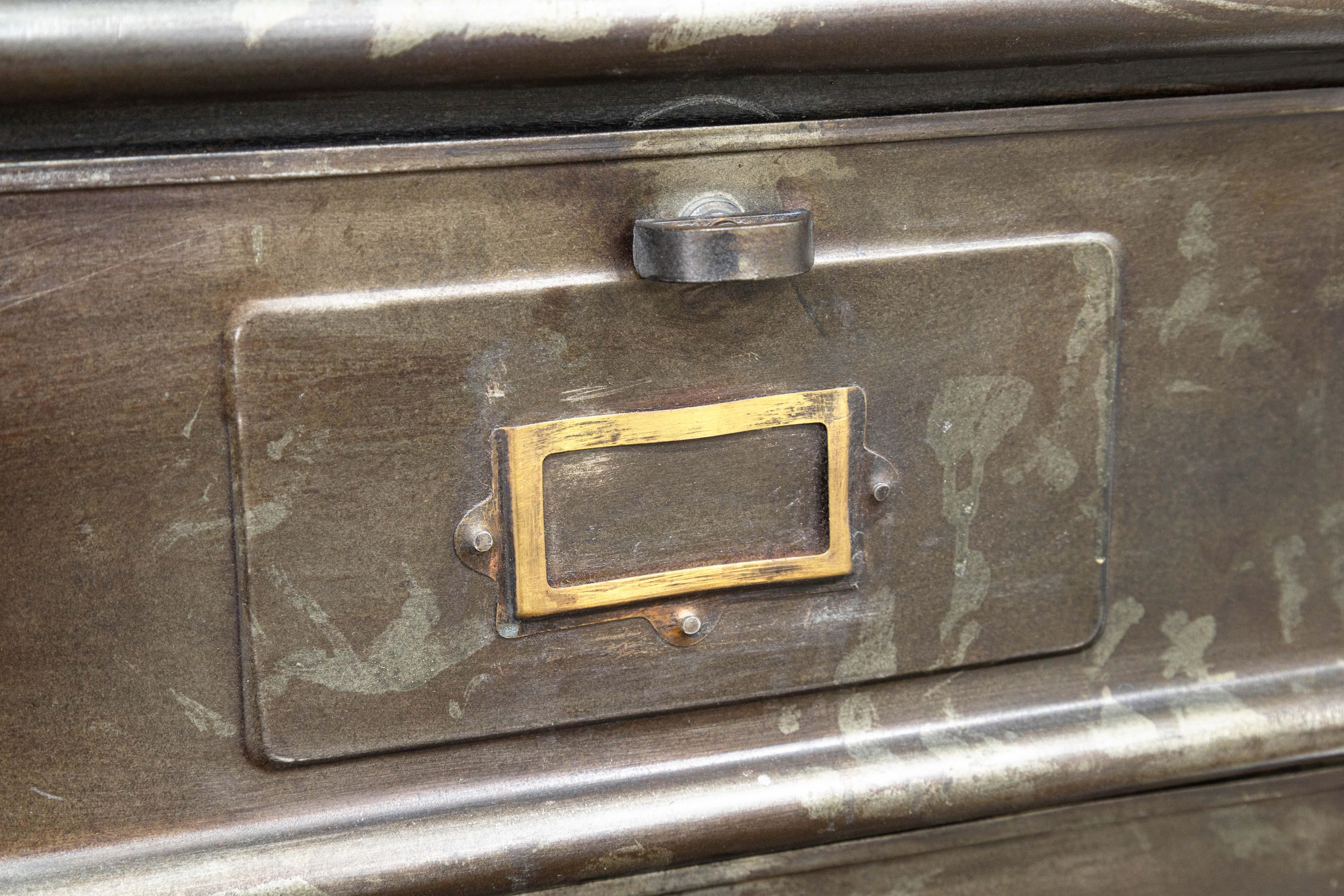 Antique 1920s Industrial French Steel Cabinet by Strafor of Strasbourg For Sale 1