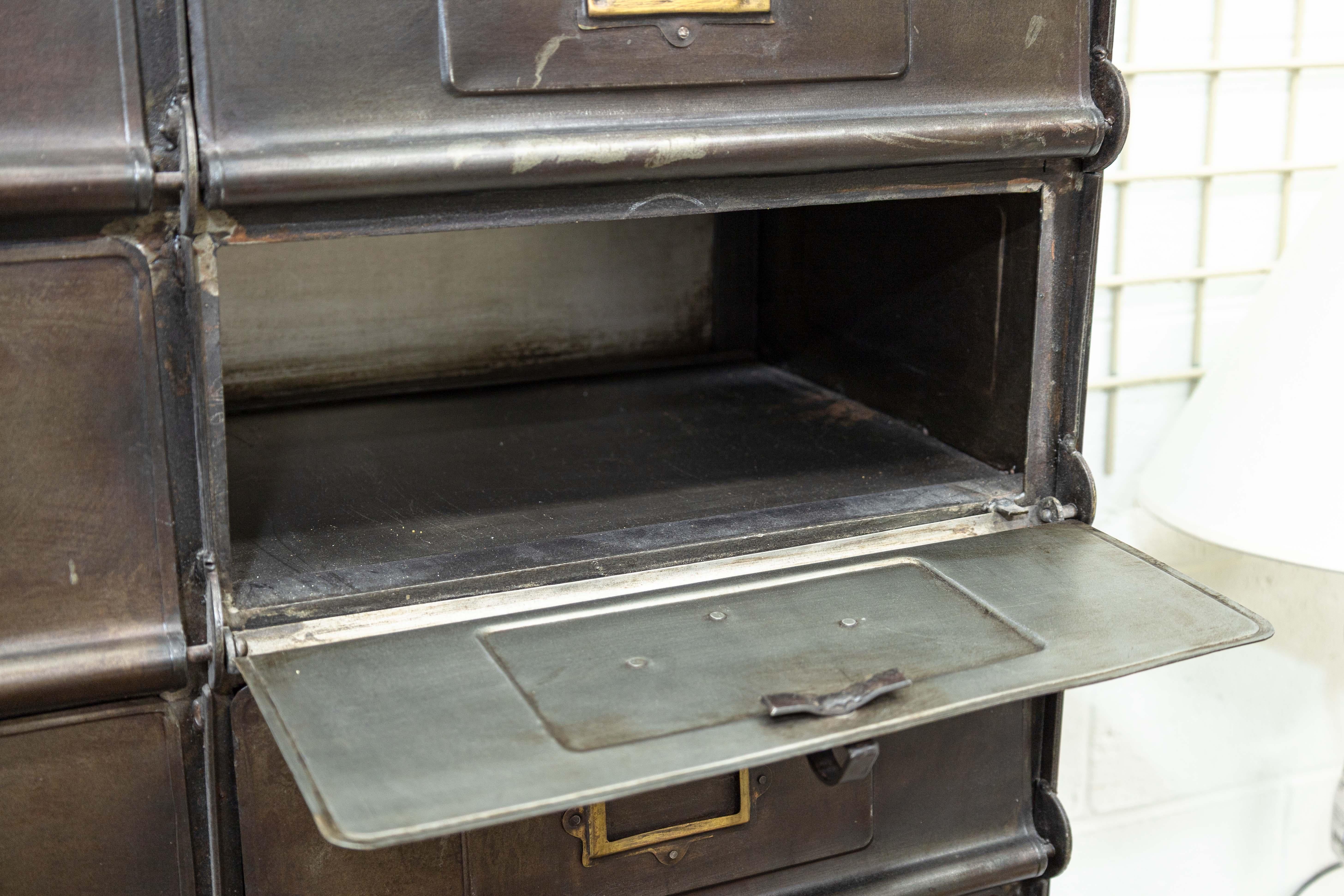Antique 1920s Industrial French Steel Cabinet by Strafor of Strasbourg For Sale 2