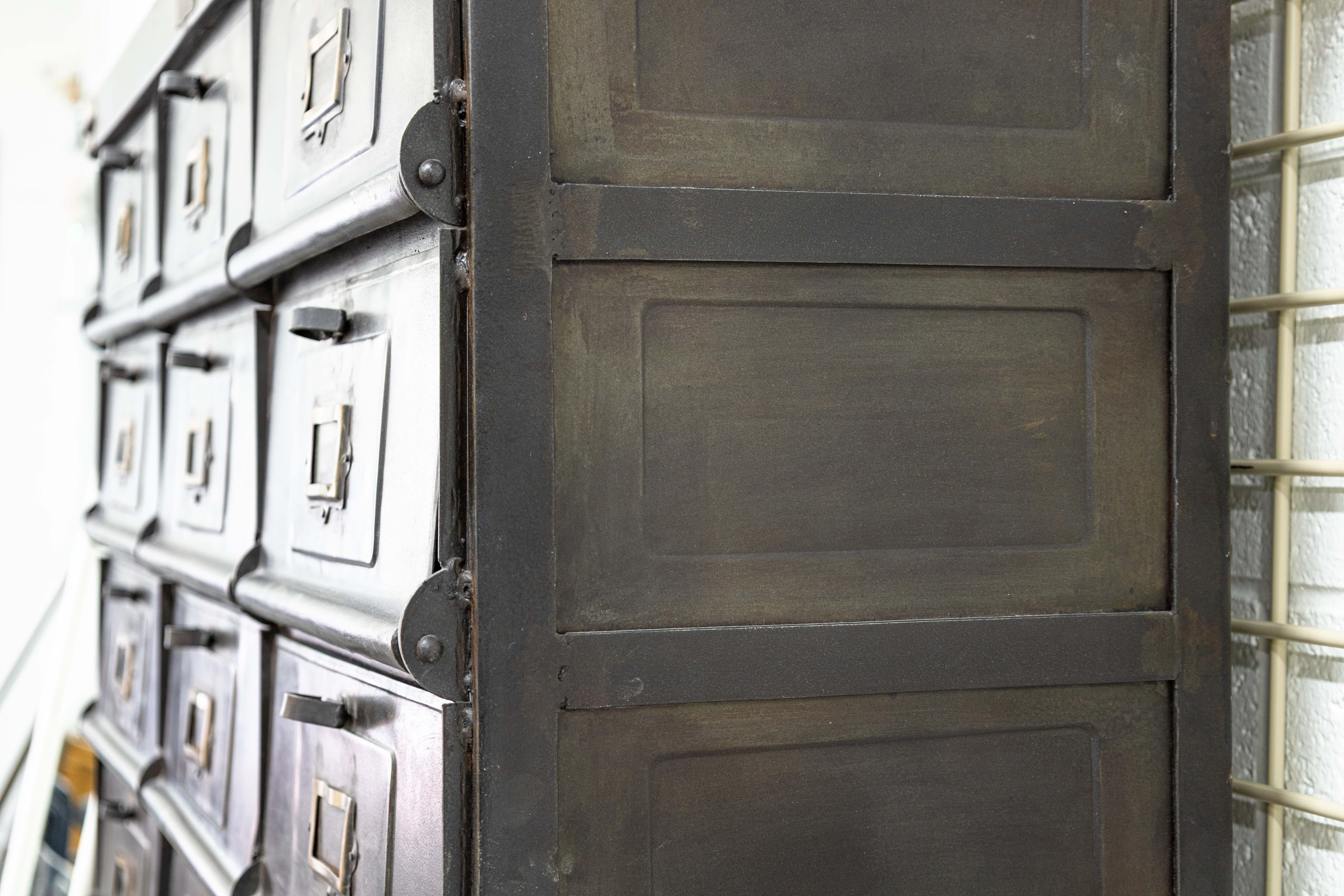Antique 1920s Industrial French Steel Cabinet by Strafor of Strasbourg For Sale 4