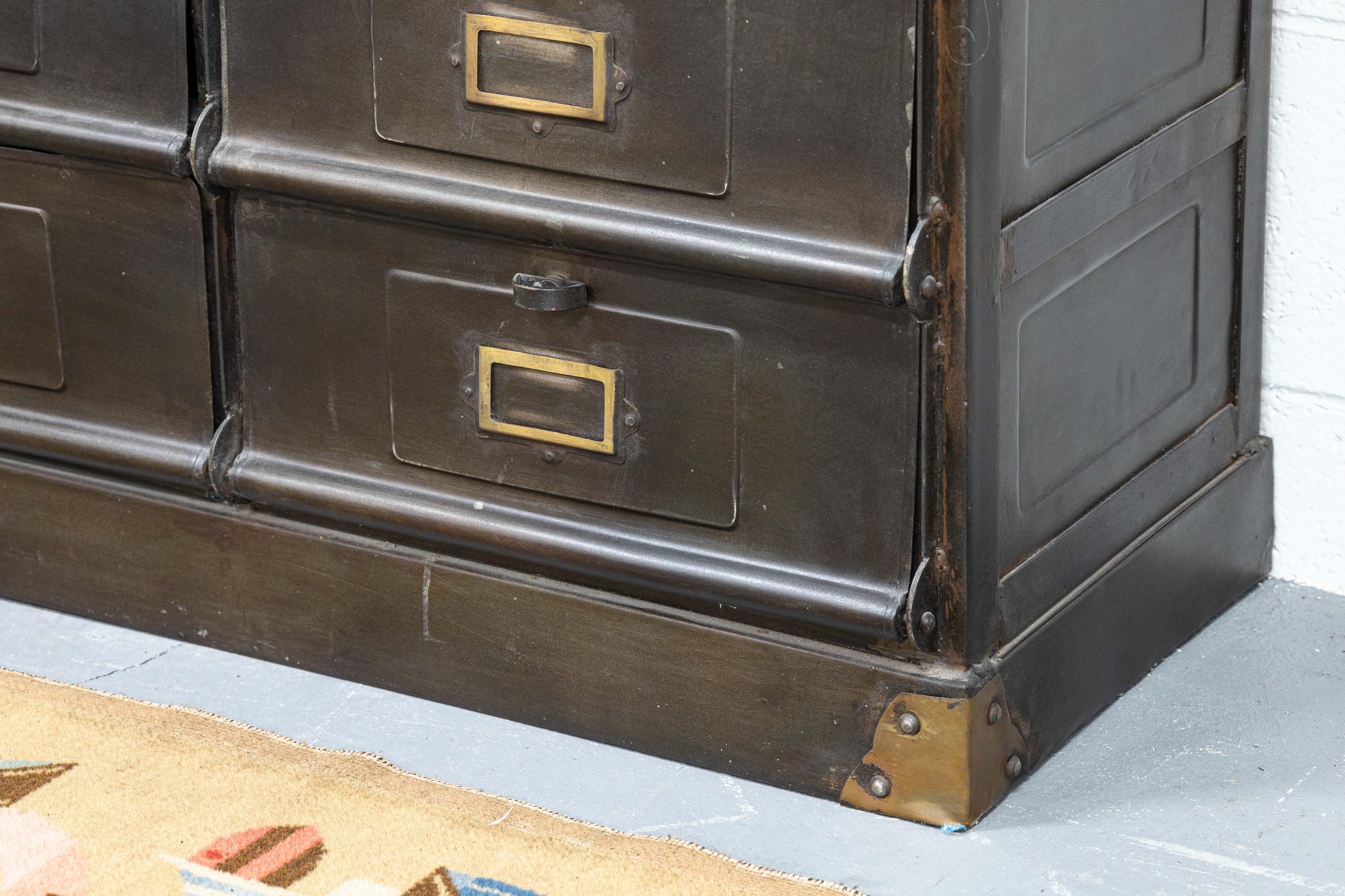 Antique 1920s Industrial French Steel Cabinet by Strafor of Strasbourg For Sale 5