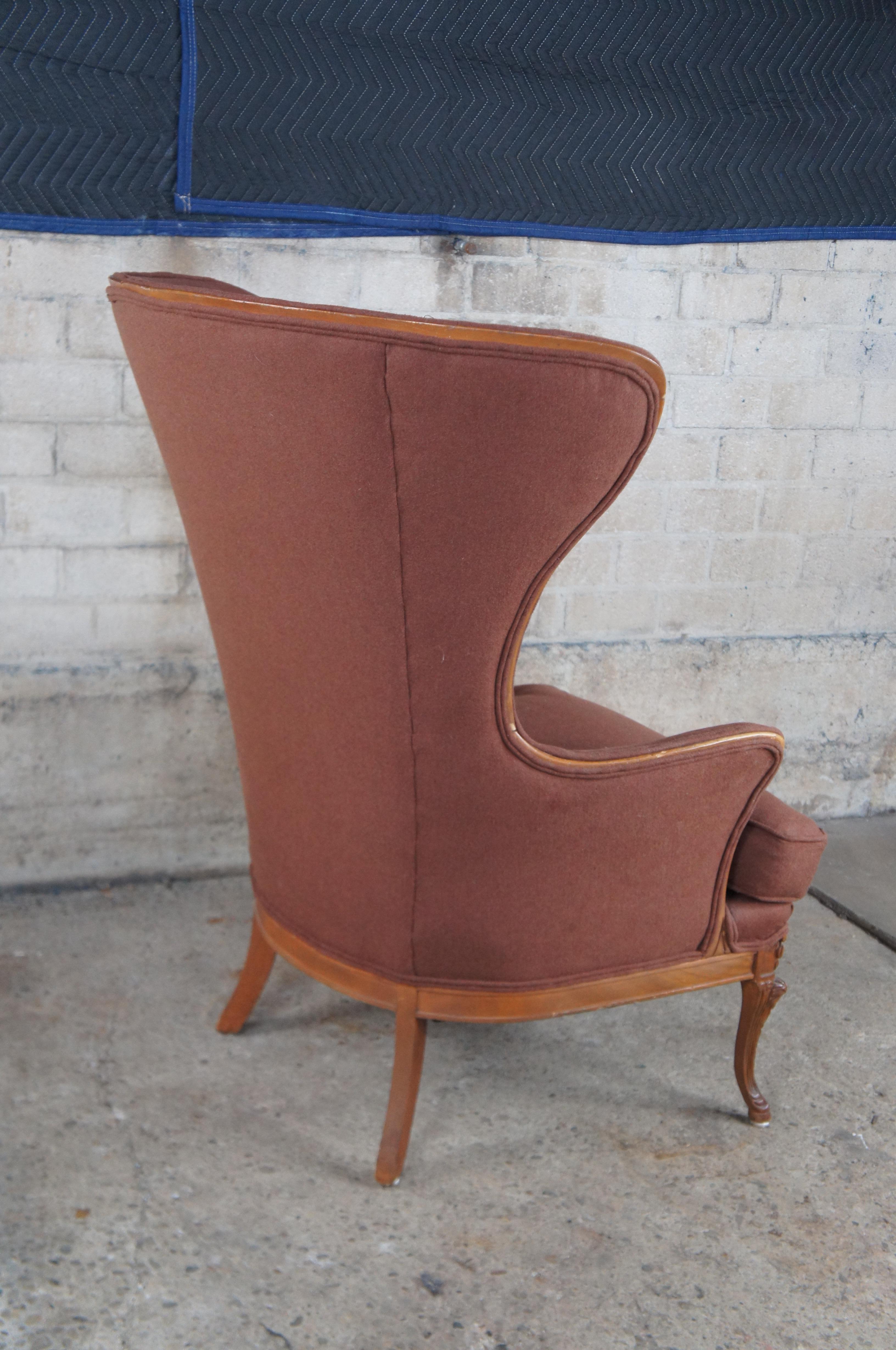 Antiguo 1920 Johnson Chair Co. Sillones Reposabrazos Biblioteca Caoba y Mohair Marrón en Bueno estado para la venta en Dayton, OH