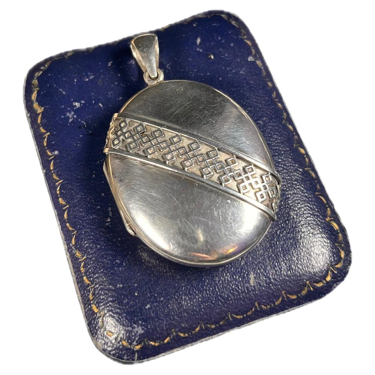 Antique 1920’s Large Oval Silver Locket