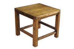 Antique 1920s Mission Arts & Crafts Oak Stool Side Table Plant Sculpture Stand