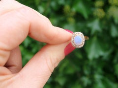 Antique 1920s Opal and Diamond Gold Cluster Ring