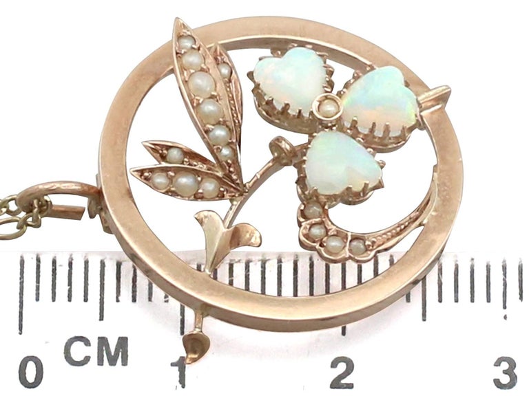 An antique Opal and Pearl pendant