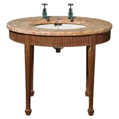 Antique 1920s Oval Marble Sink Basin