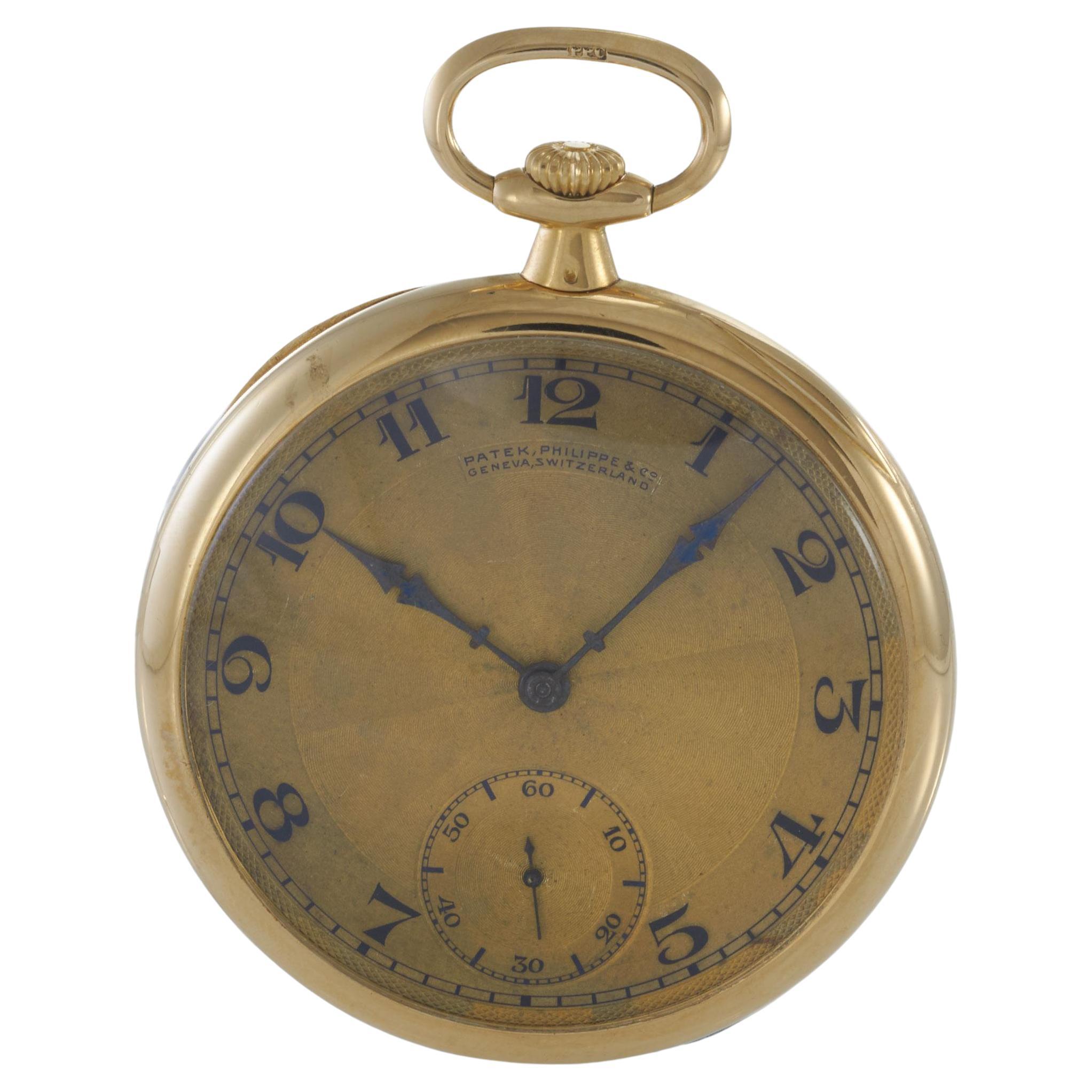 Antique 1920s Patek Philippe 
Co. Pocket Watch Retailed by Spaulding 
Co. For Sale