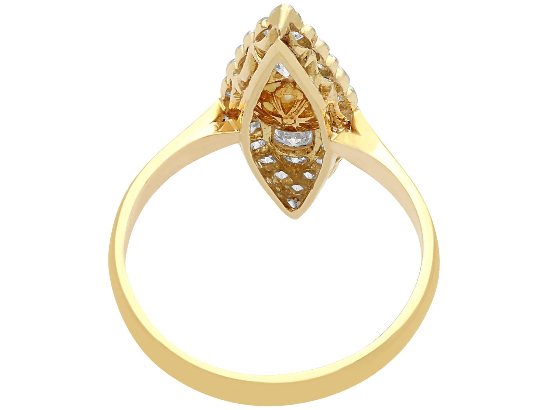 Antique 1920s Pearl and Diamond Yellow Gold Cocktail Ring In Excellent Condition For Sale In Jesmond, Newcastle Upon Tyne