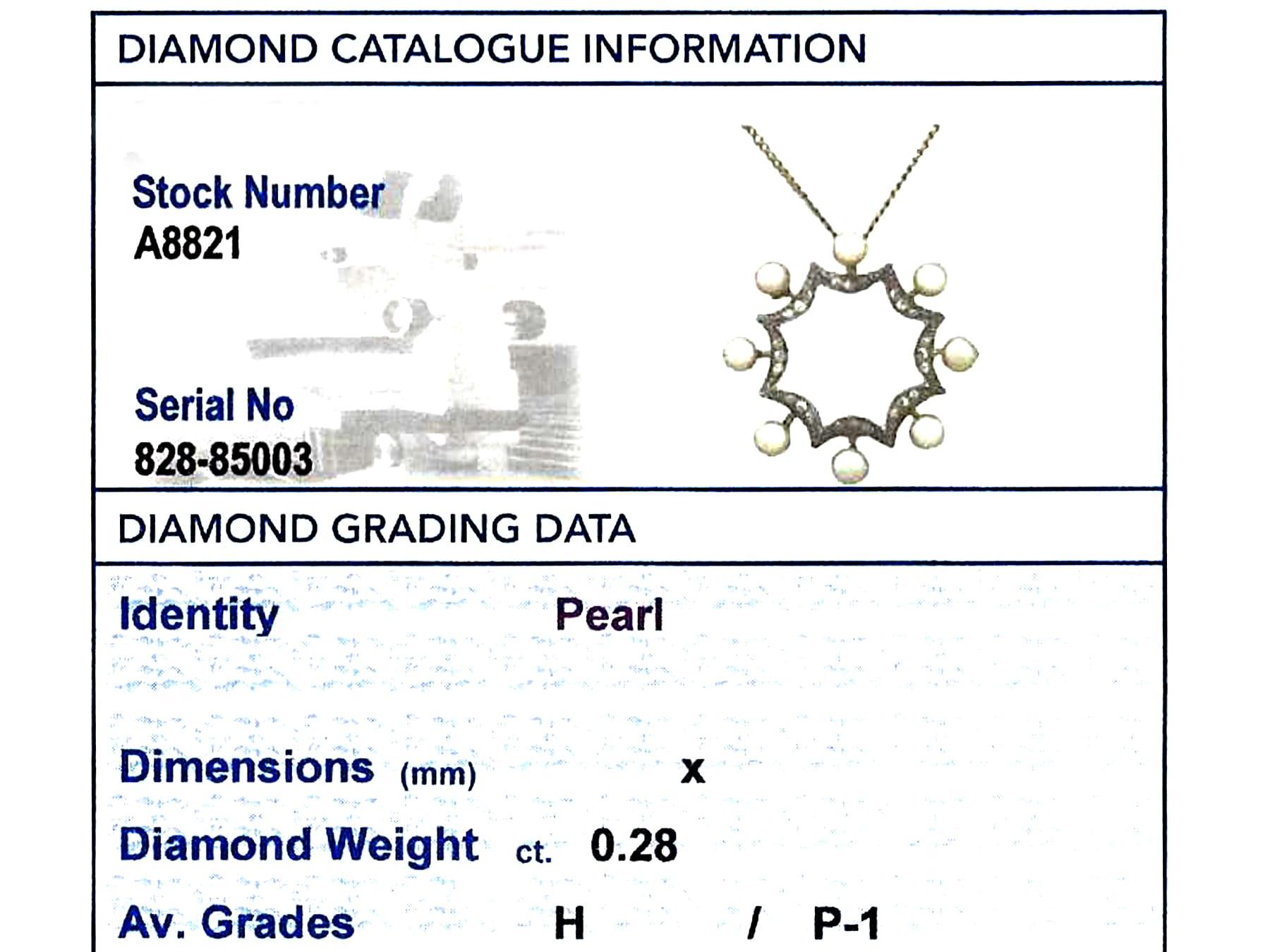 Antiker Gelbgold-Anhänger mit Perlen und Diamanten aus den 1920er Jahren im Angebot 2