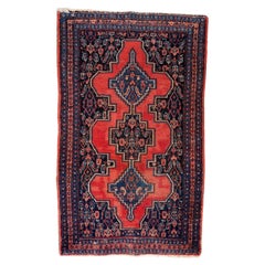 Antique 1920s Persian Senneh Rug – Hand-Knotted Wool, 1.10' x 3.2' -1C1248