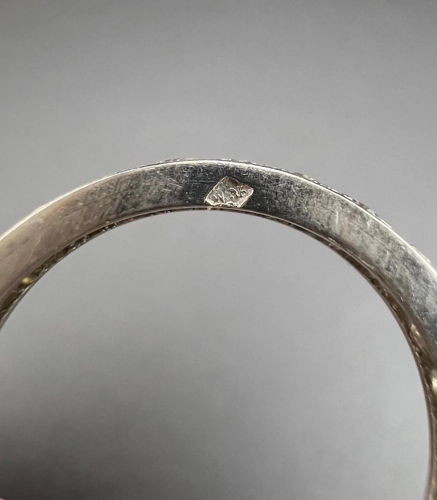 Antique 1920s Platinum French Hallmarked, 2 Carat Full Diamond Eternity Ring für Damen oder Herren im Angebot