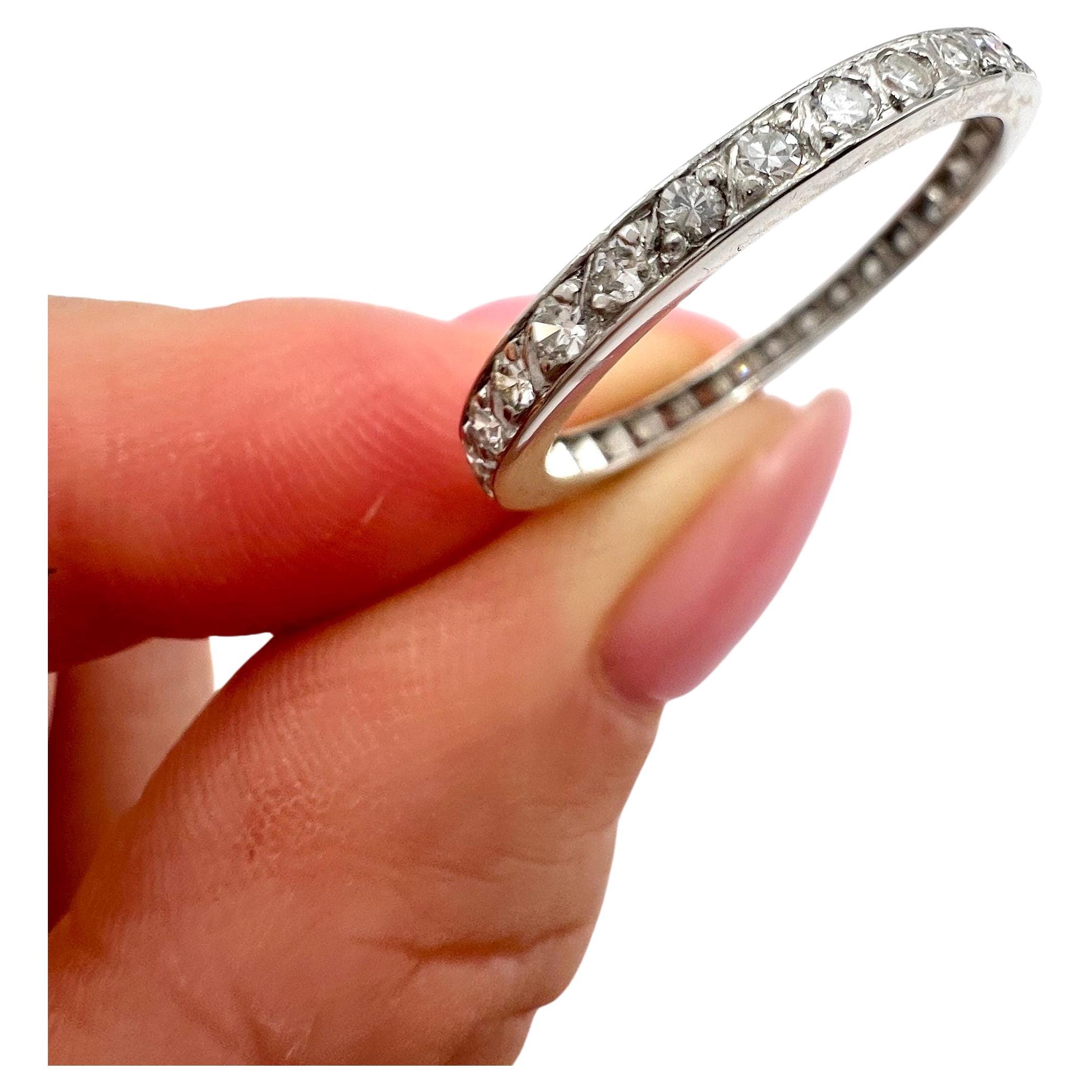 Antique 1920s Platinum, Full Diamond Eternity Ring