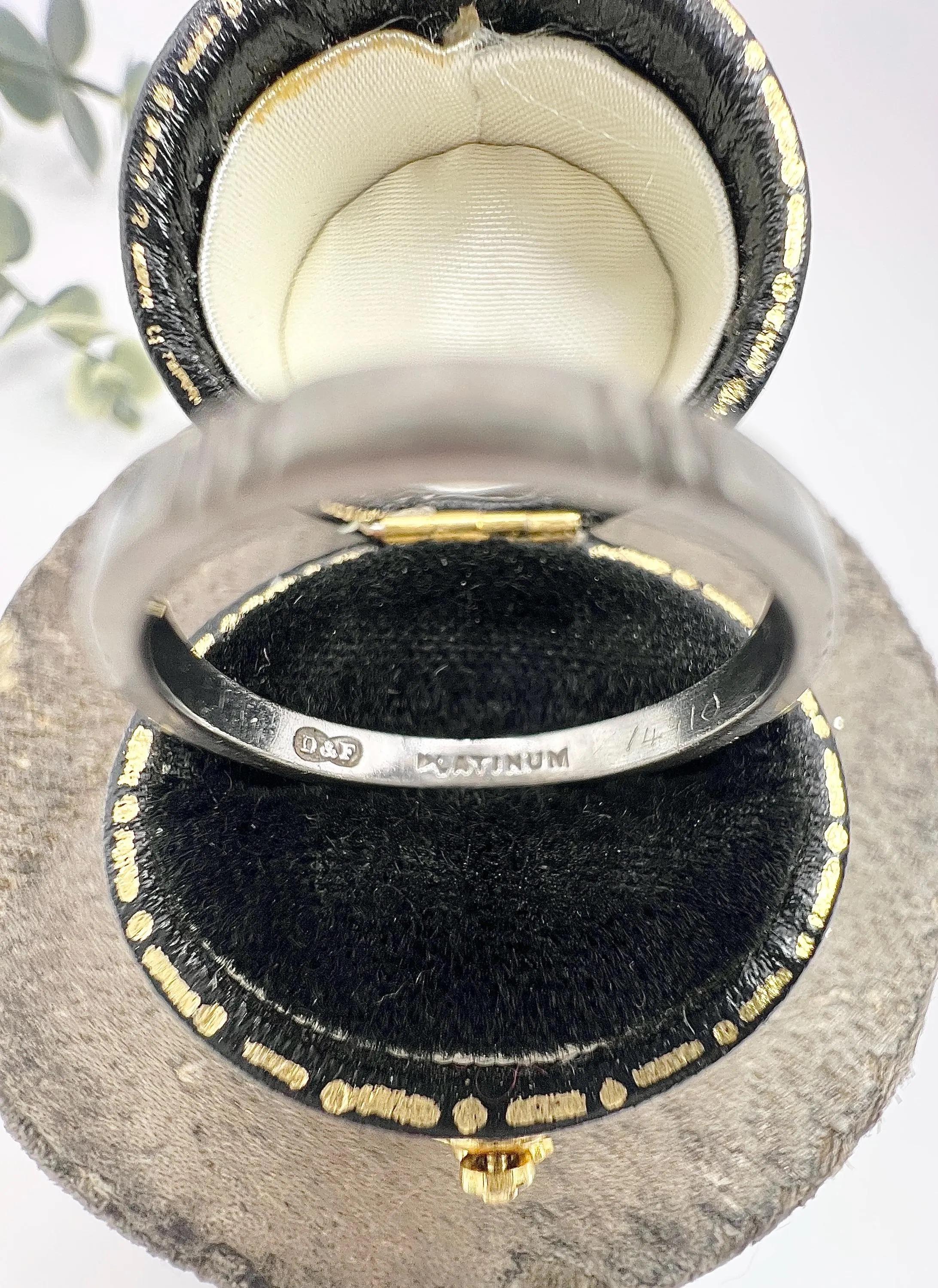 Antique 1920s, Platinum Stamped Band Ring, Wedding Band For Sale 2
